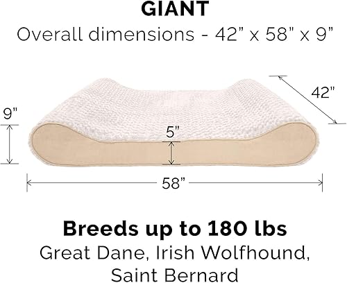 Miniatura 2 de Furhaven - Cama de espuma viscoelástica para perro, piel sintética ultraafelpada y gamuza, con funda extraíble lavable, color crema, gigante (3XL)