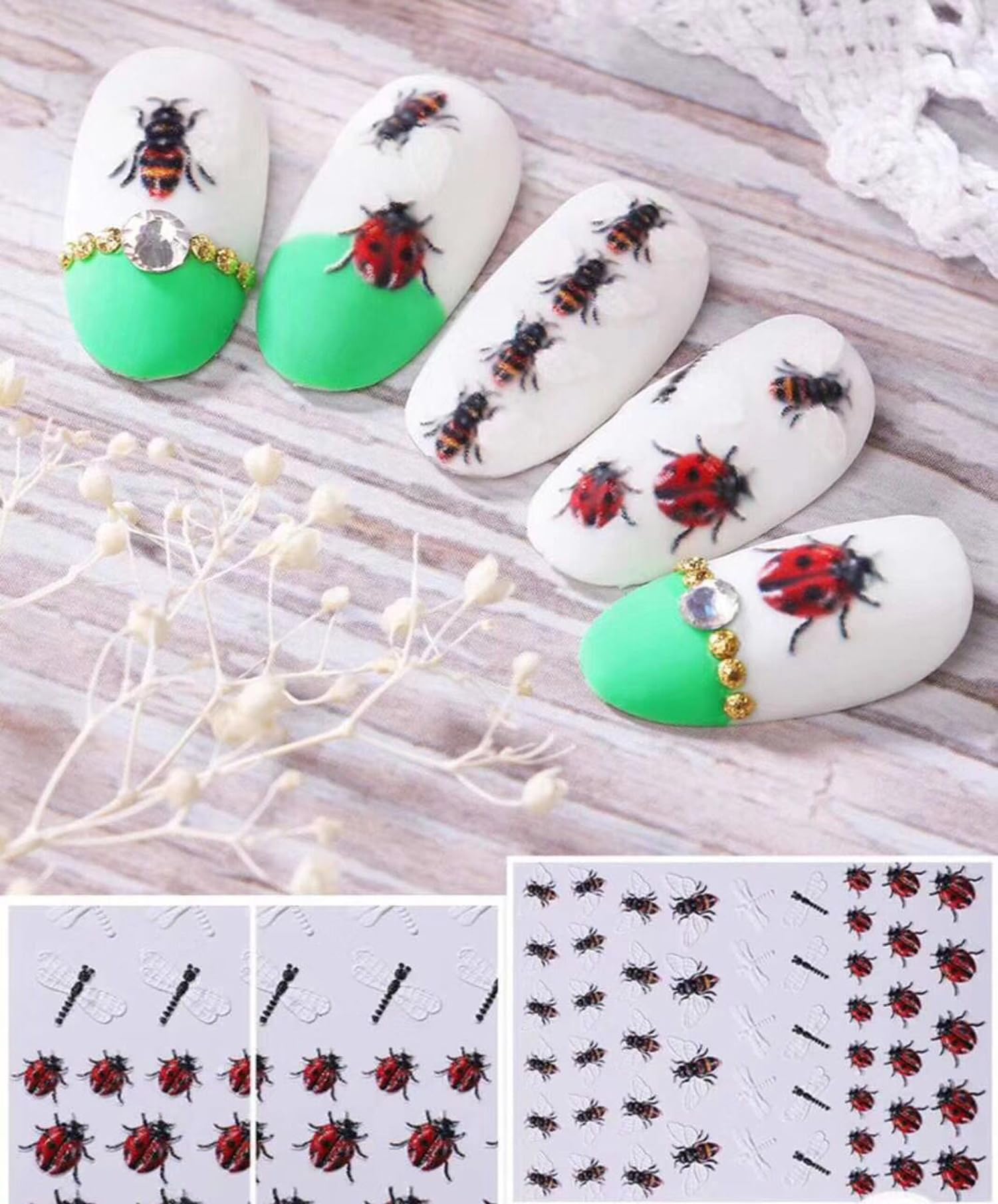 Amazon.co.jp: Vonrui 3D 蜂 ネイルシール,蜂 ネイル シール ネイル