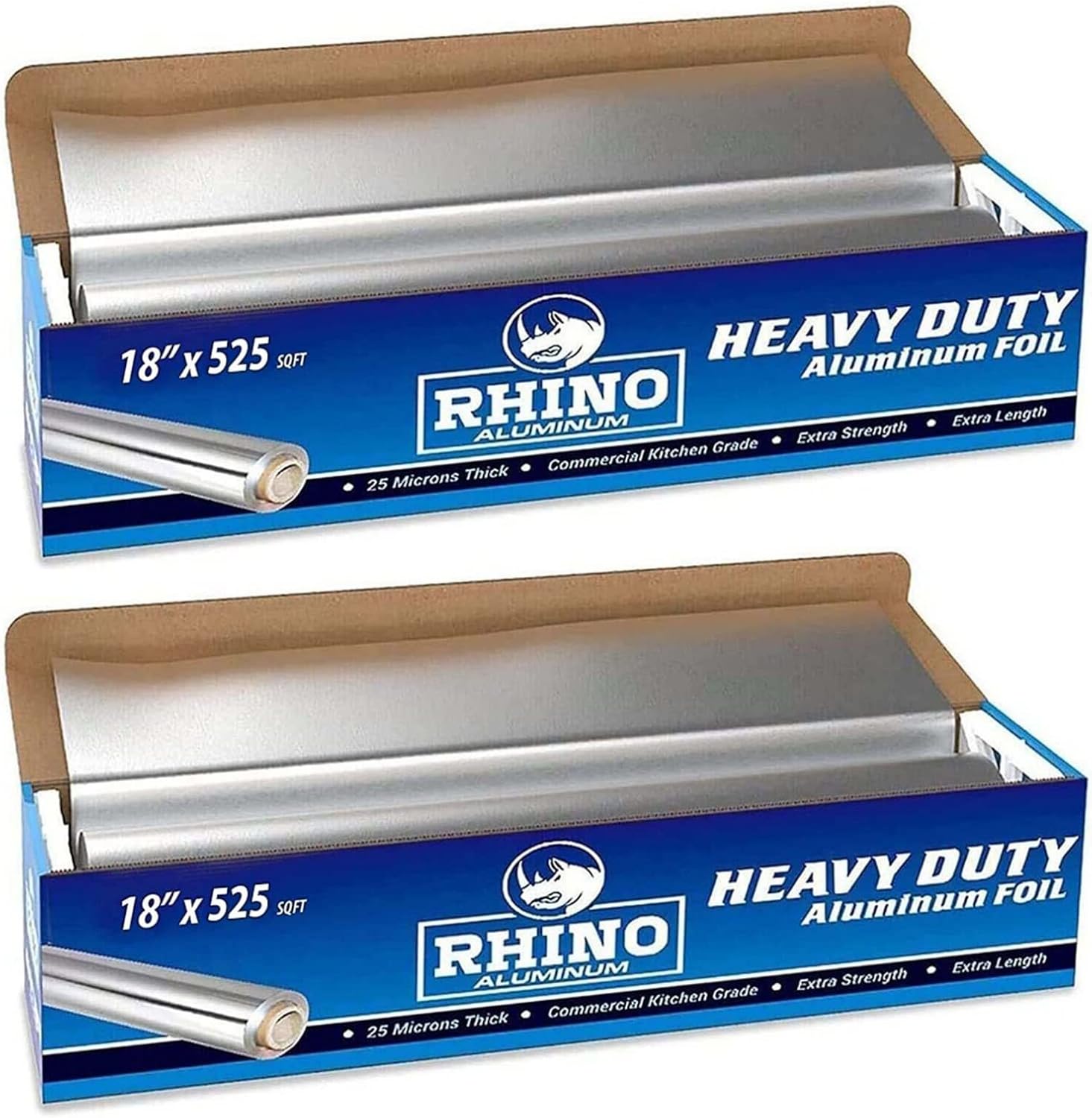 Rhino Aluminum Foil Heavy Duty 18x525ft 25µm (2 pack)
