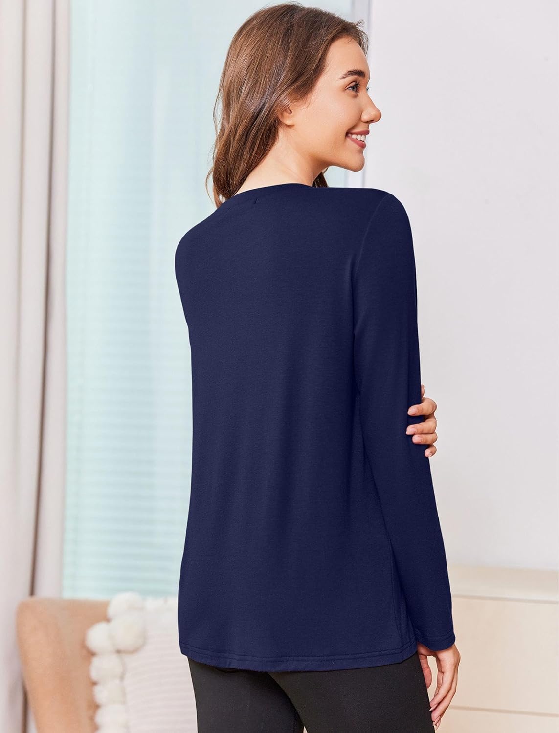 Deyeek Chemo Shirts for Women with Dialysis Port Access 2 Side Zippers Long Sleeve Shoulder Post Surgery Shirt - Image 6