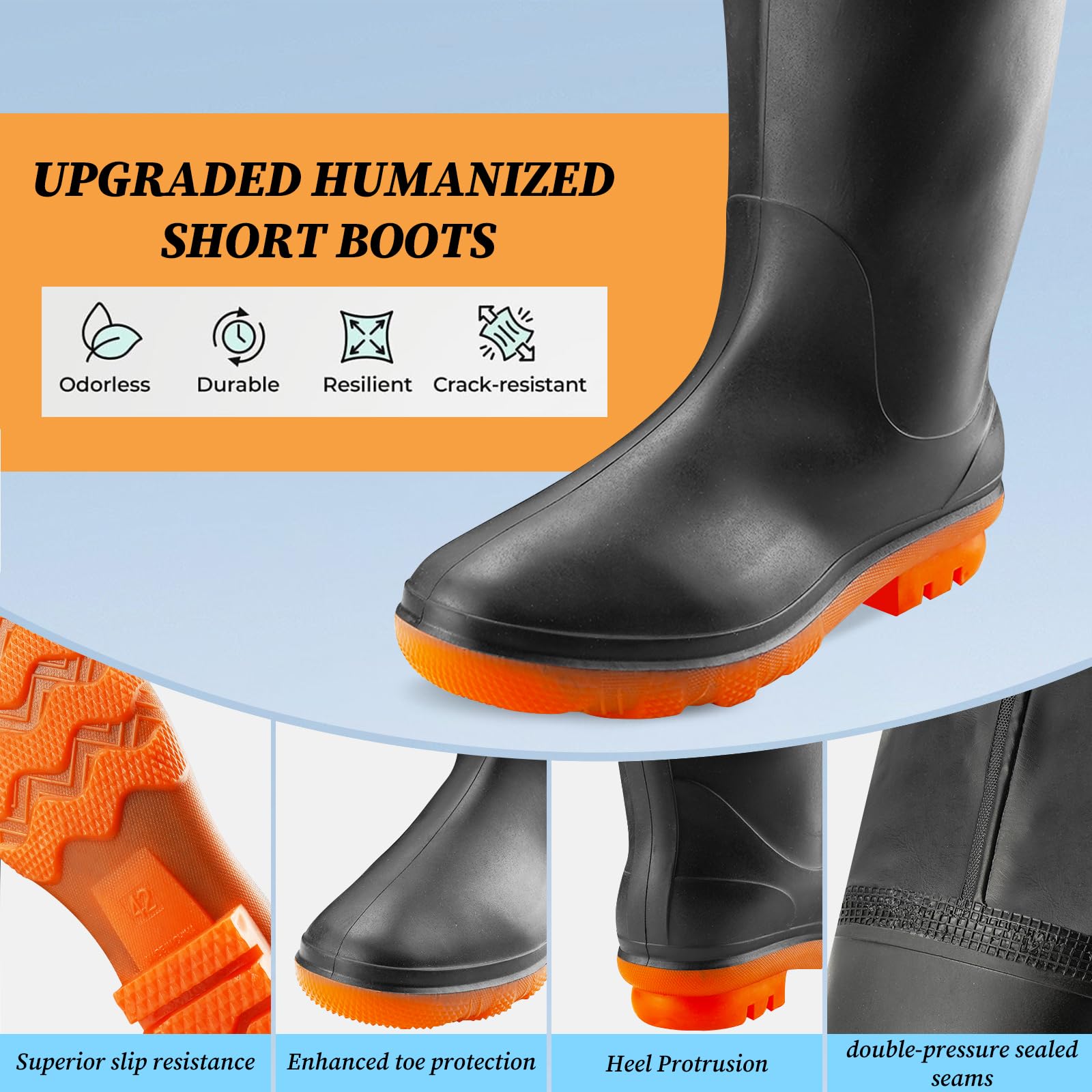 Eiito Vadeadores para Hombre y Mujer, Pantalones de Pesca Impermeables con Botas, Pantalones de vadeo con Correa Ajustable, Transpirables e Impermeables para Obras, Pesca, Granjas