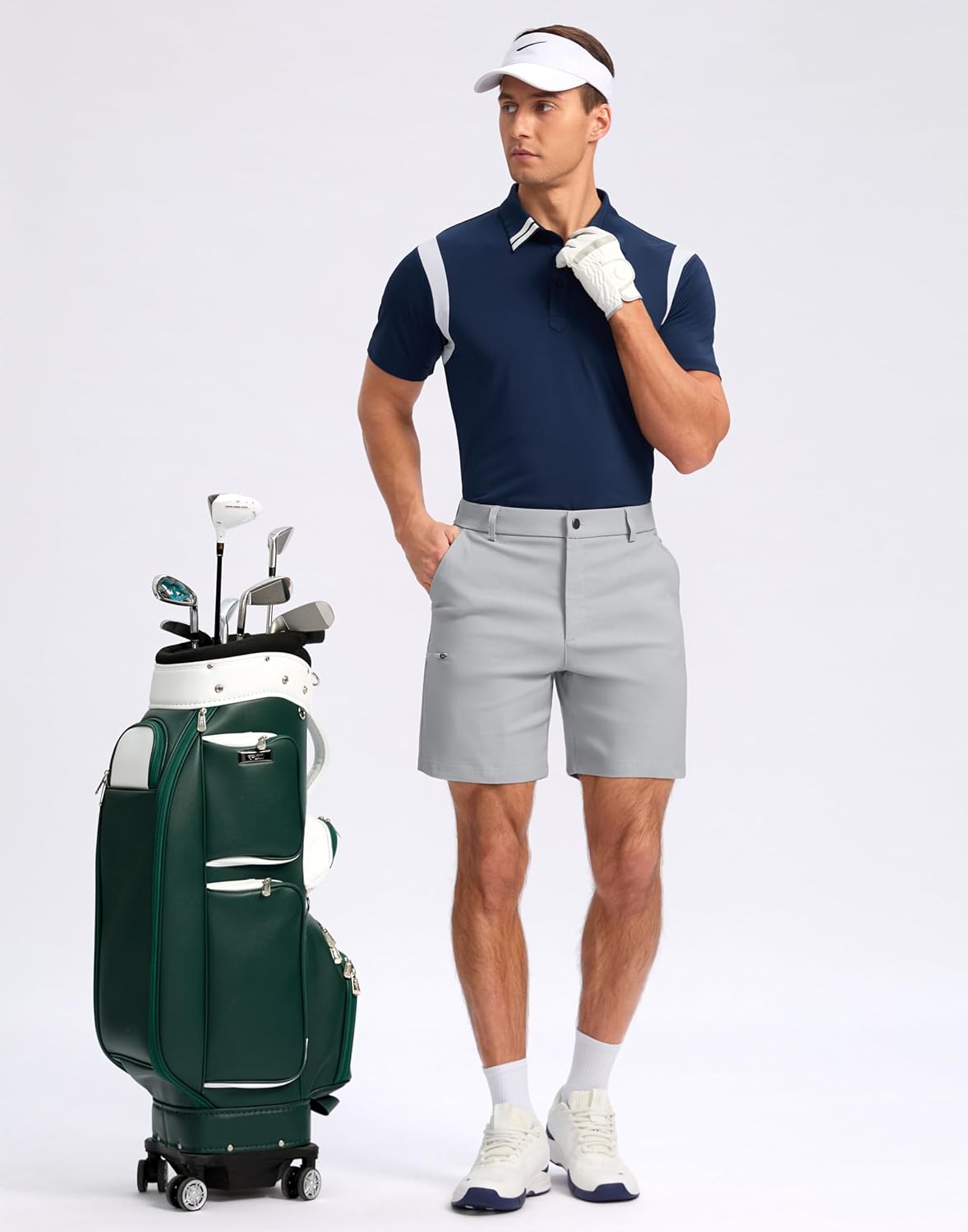 Pudolla Men's Casual Shorts 7/9 Inch Golf Shorts Stretch Dress Work Shorts for Men with 4 Pockets Quick Dry Lightweight - Image 7