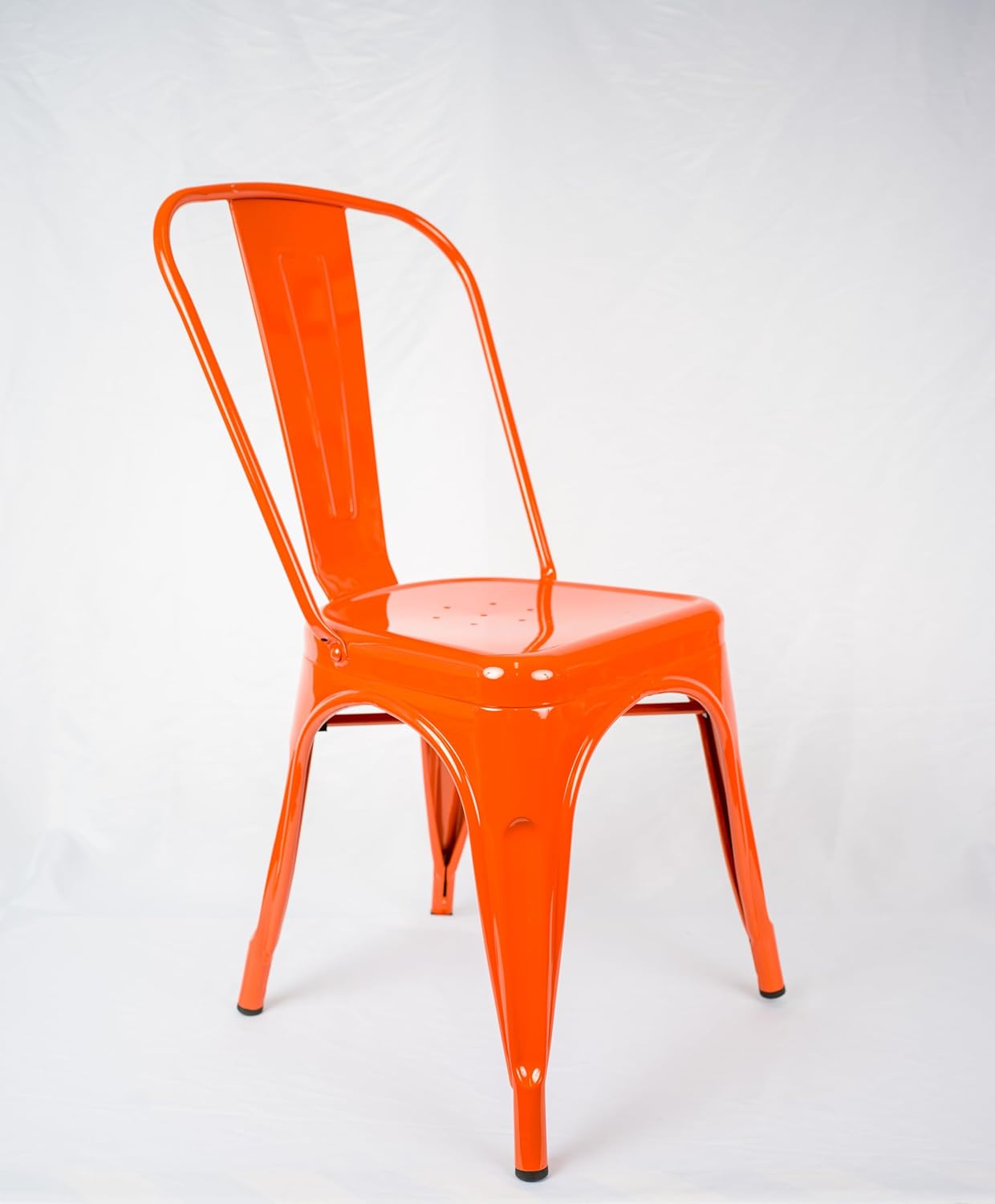 Twenty Four 7 Modern Outdoor Dining Chair, Orange Powder Coated Aluminum Frame, Weather Resistant