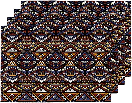 Fun Aztec Decor Placemats Set of 4 Table Mats Washable Placemat Waterproof Place Mats for Party Home Dining Table Decor 18x12 in