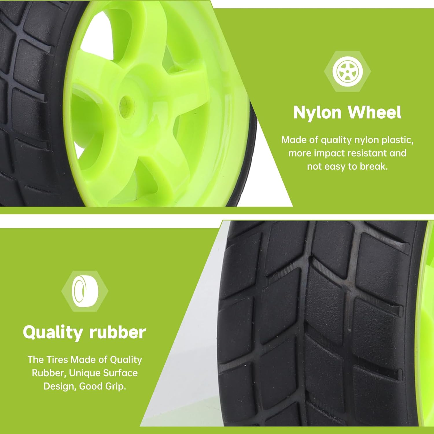 OD 2.56" 12mm Hex Wheels Rims Rubber Tires Set for 1/10 Scale RC Drift & Touring Cars Compatible with Traxxas, Tamiya, HPI, HSP, Redcat (Non-Glued)