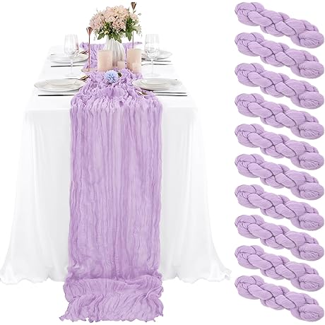 Lilac Cheesecloth Table Runner