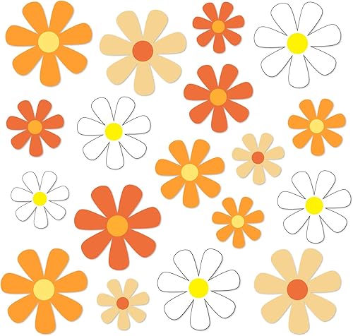 Whaline Imán de flores para automóvil, diseño de flor hippie, diseño de margarita, imán de recorte retro magnético hippie, imanes de nevera para