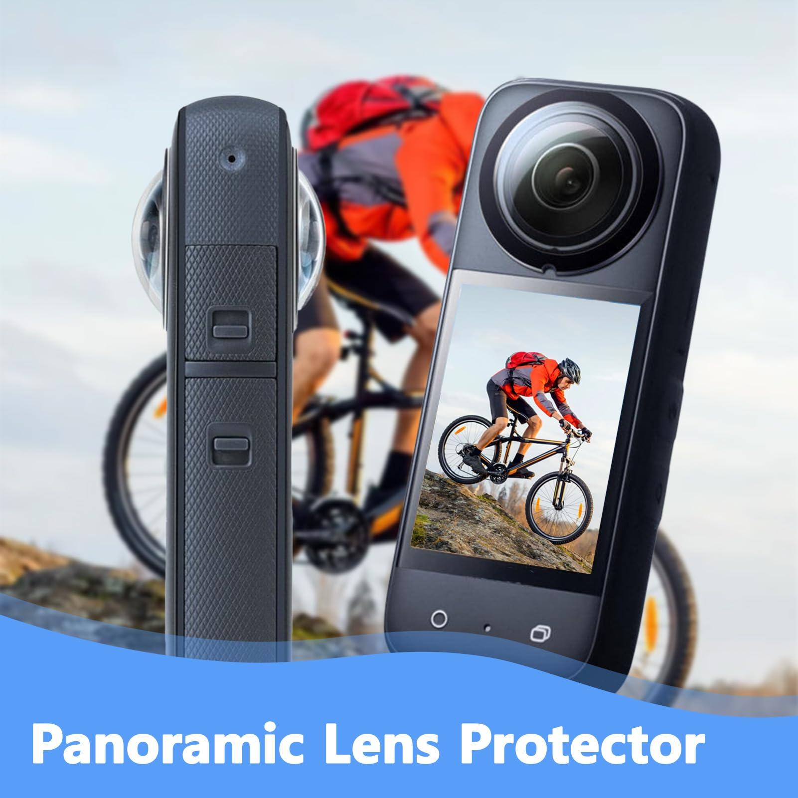 Protezione per Obiettivo per X3, Protezioni Lenti Premium, Dual Lens Guards Durevoli e Trasparenti, Anti-Graffio e Anti-Polvere, Accessori per Insta 360 X3 con Montaggio Facile