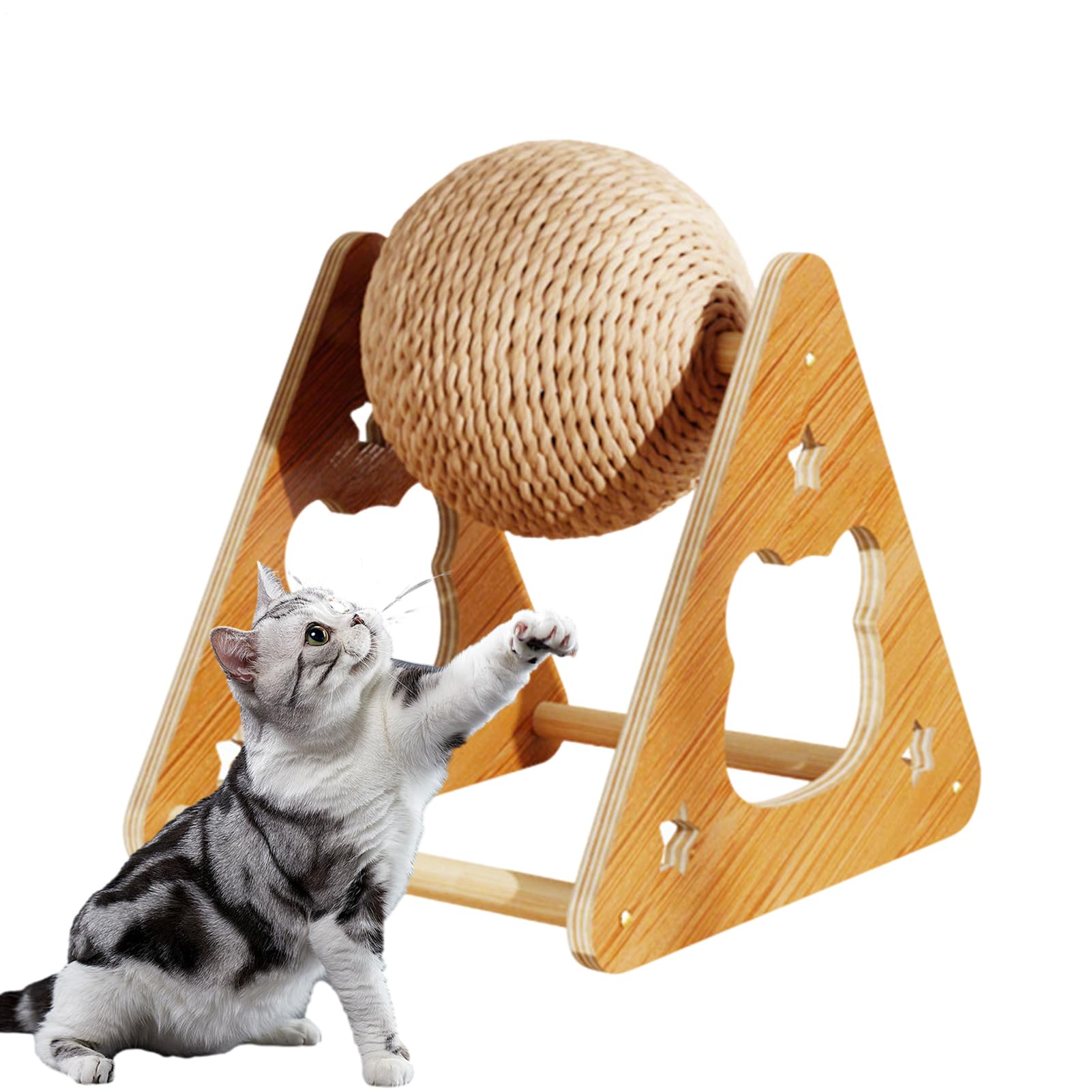 Griffoir pour chatons et lapins avec balle en sisal et cadre d'escalade