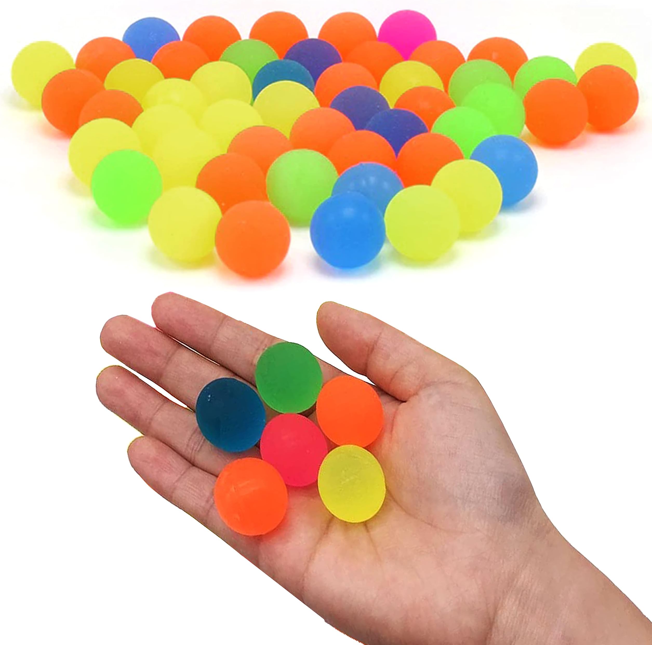 LUMOUS LMS Bounce Ball Variety Assortment Mix, Colorful and 25mm Small Bouncing Balls & 65mm Rubber Balls for Kids Game Prizes, Party Favors and Vending Machines