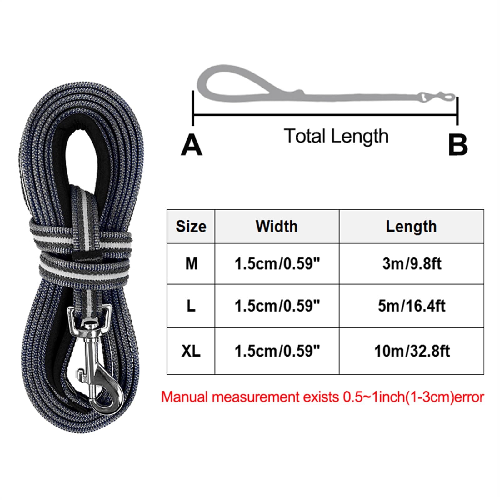 Hundeleine 3M/5M/10M Lange Hundeleinen Nylon Outdoor Tracking Training Pet Lead Belt Schleppleine für Hunde(Green-Black,XL-10m)