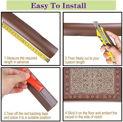 Miniatura 6 de Tira de umbral de PVC para puerta, pelar y pegar, tira de transición autoadhesiva para piso de alfombra, transición de umbral diferencia de altura