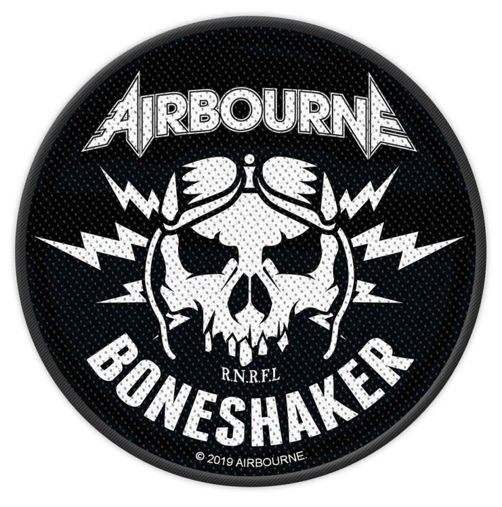 Generisch Airbourne - Boneshaker Sew-On Patch - HardRock, Black, 10cm