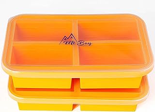 Sponsored Ad - (2 Pack) 4 Cup Silicone Freezer Containers For Soup, Pasta Sauce, Leftovers, Broth & More Reusable BPA Free...