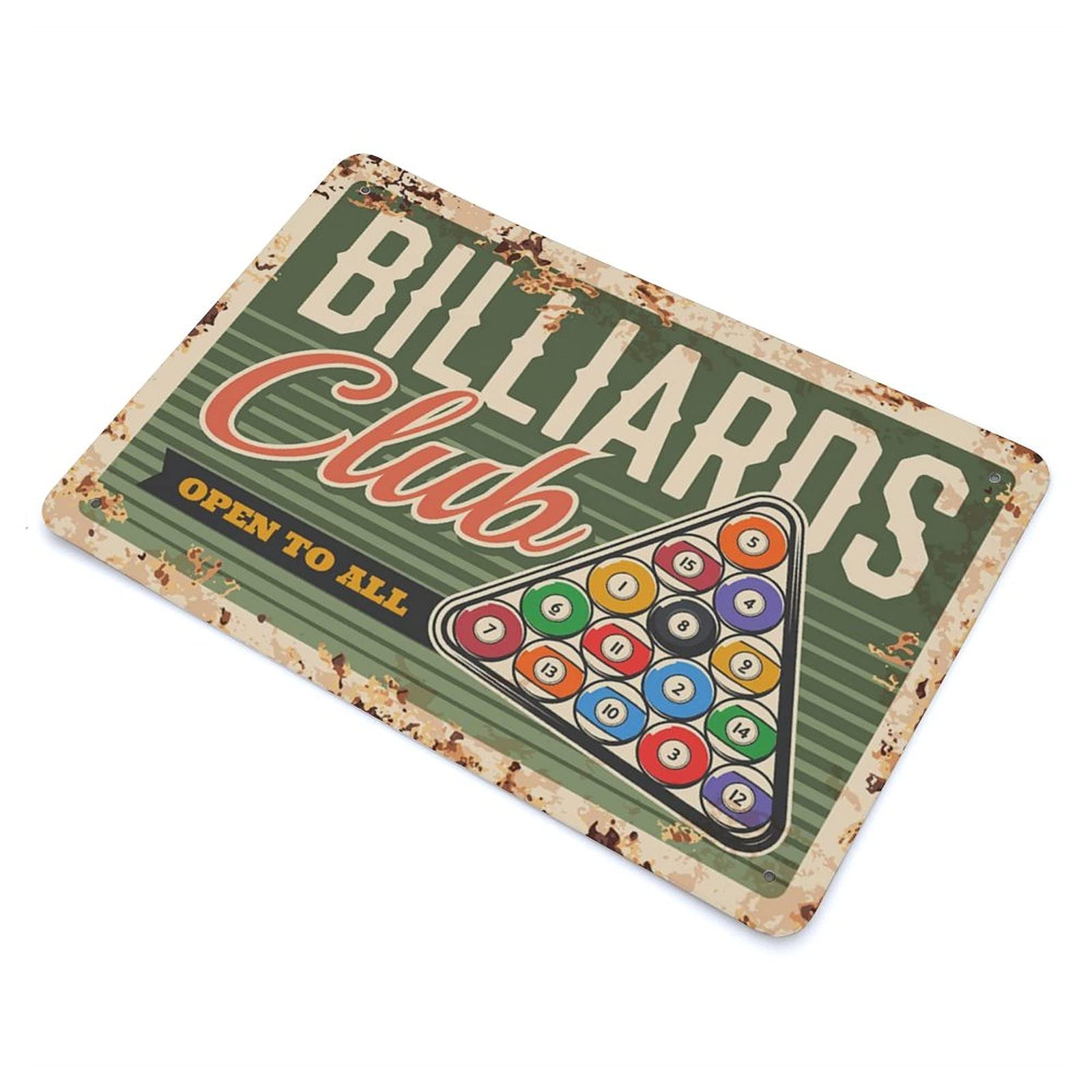 Targa In Metallo Con Regole Del Biliardo – Stile Retrò Vintage, 30,5x20,3 Cm, Per Pub, Bar, Sala Giochi