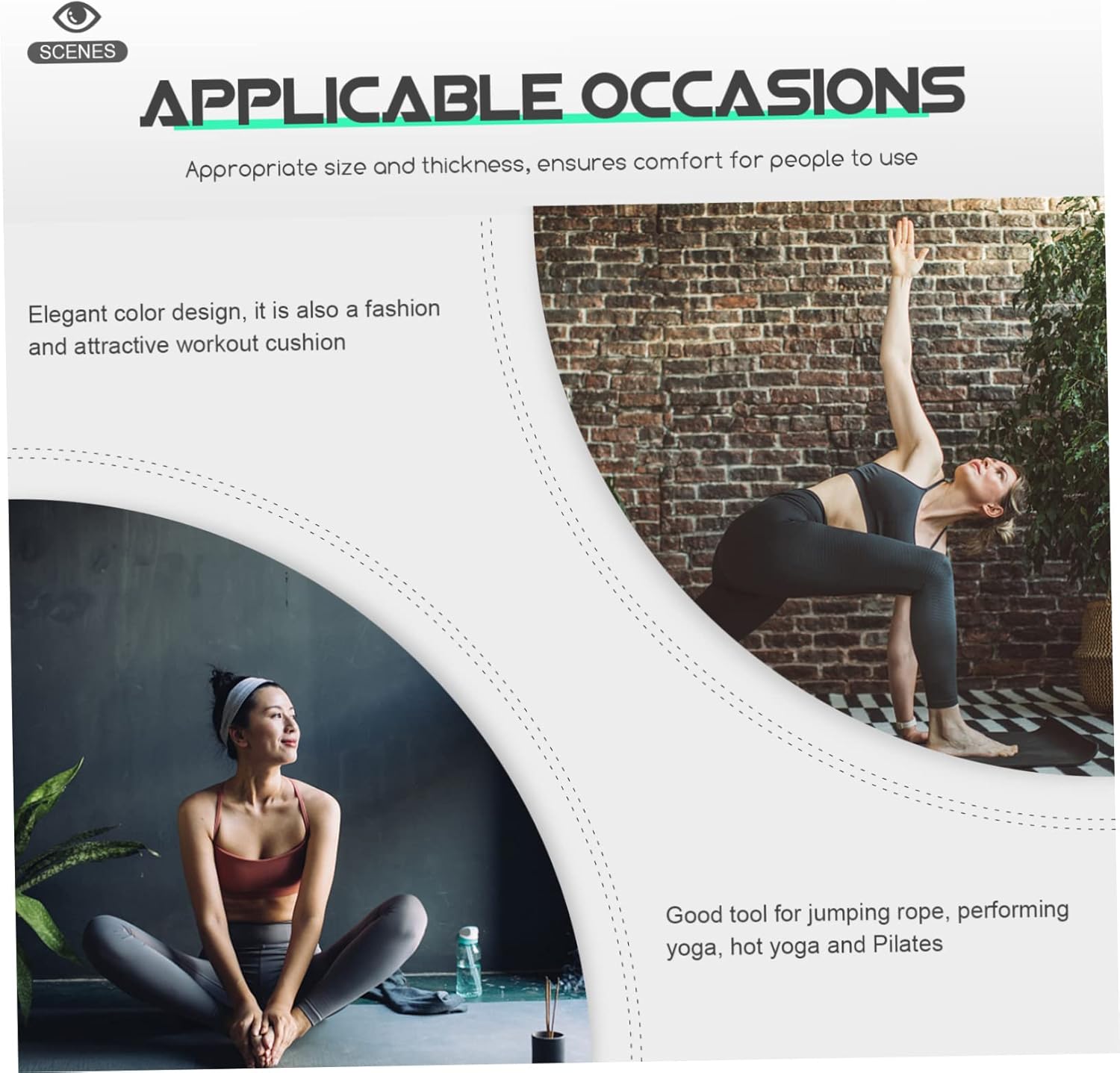 Shock-Absorbing TPE Jump Rope Mat Non-Slip Indoor Exercise Pad Thick Sound Insulating Yoga Mat for Home Workouts