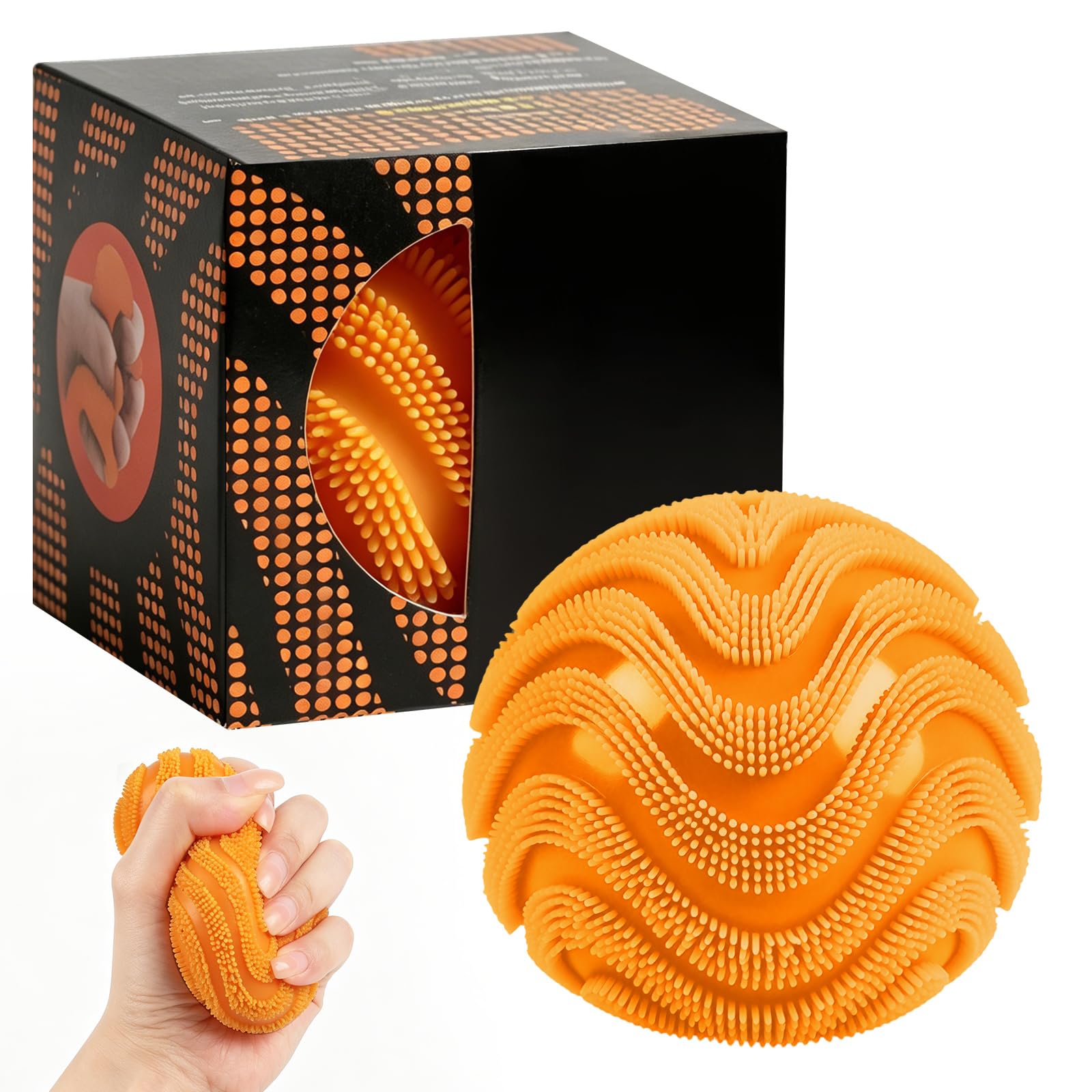Fuzz Ball Fidget Stress Toy, Soft Sensory Squishy Fuzz Ball, Slow Rising Squishies Squeeze Toy for Anxiety Relief, Portable Handheld Fidget Toy for Adults, Party Bag Fillers & Desk Toy