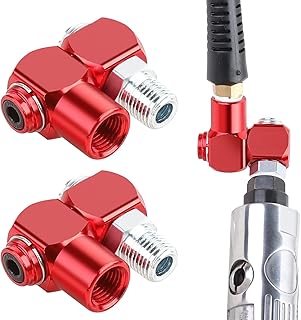 EMVANV 2 conectores de manguera de aire de 1/4 pulgadas, conector de manguera de aire giratorio de 360 grados, accesorios ...