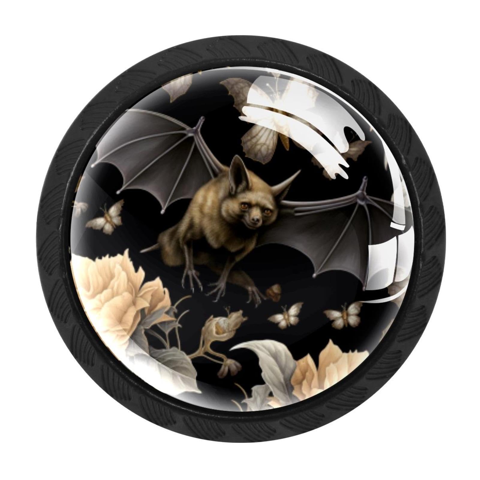 CHENZZZZ 4 Pack Cabinet Handles Black Bat Cabinet Knobs Draw