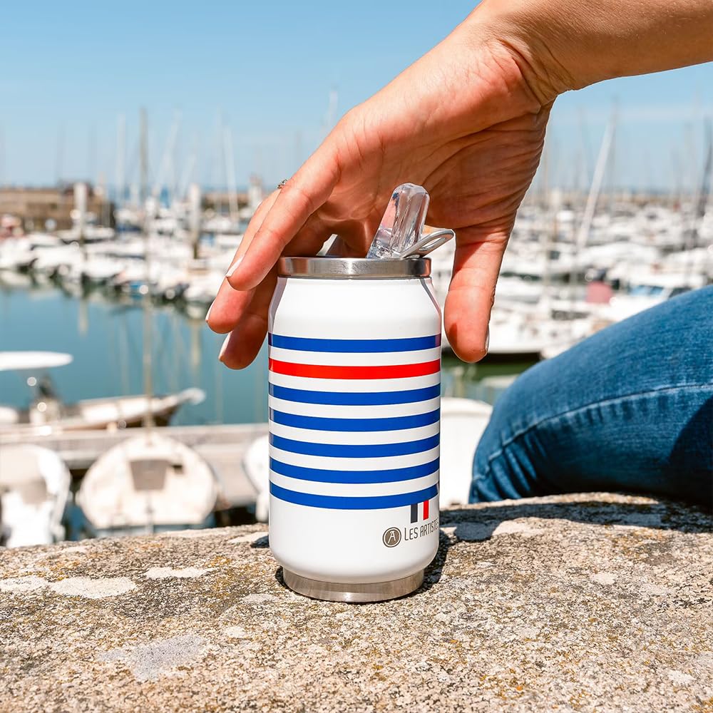 LES ARTISTES Paris A-4250, Insulated Can, 280ml, BPA-Free Insulated Bottle, Reusable, Flip Spout with Straw, Stainless Steel - Image 3