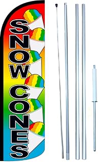 Generic Snow Cones Swooper Windless Flag Kit (full sleeve) 3x 11.5 ft Flag by EZ Flags