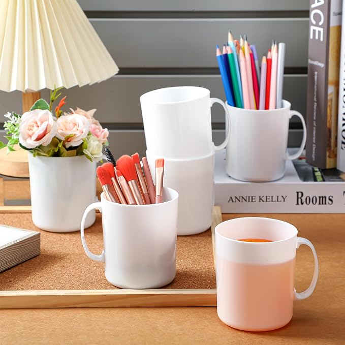 Set de 36 Mugs Plásticos SiliFine 12 oz Blanco miniatura 2