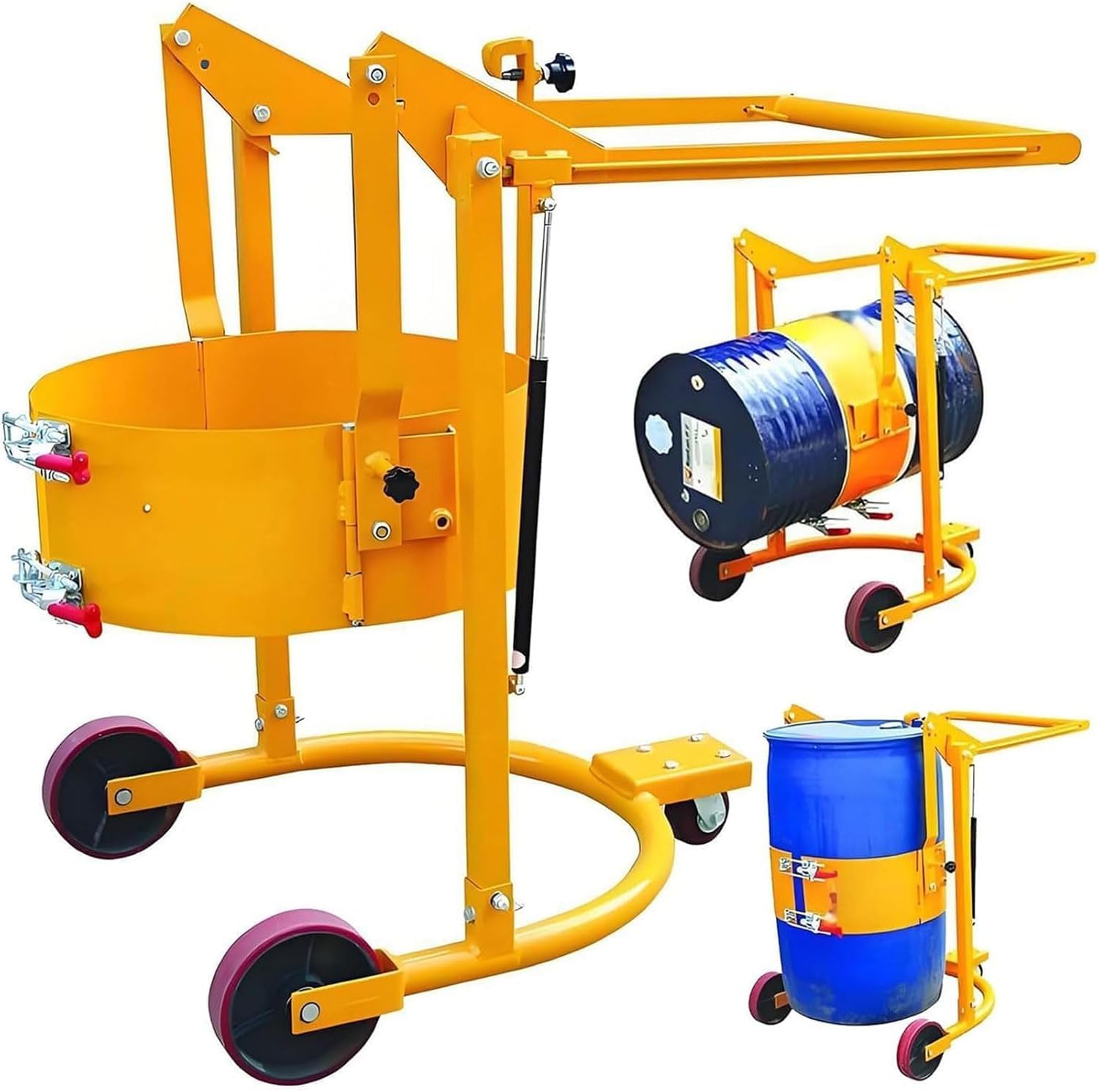 Chariot Porte-fûts Industriel, Porte-fûts Mobile Robuste avec Roues pour Le Levage, la Livraison et Le déplacement de Gros Articles