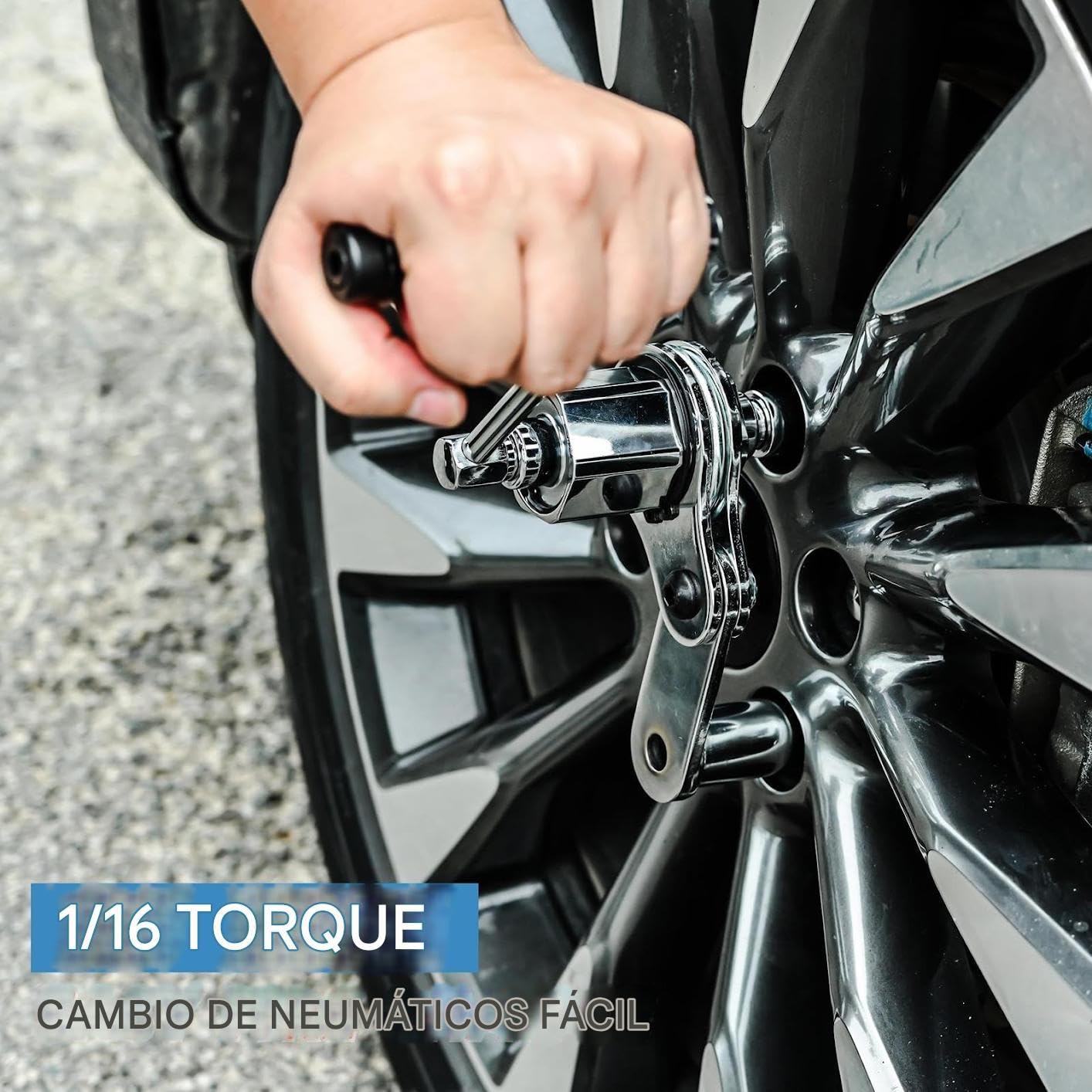 Genérico Multiplicador De Par - Llave Para Tuercas De Rueda - Extractor De Tuercas Con Casquillo Y Kit Para Cambio De Ruedas En Mantenimiento De Vehículos