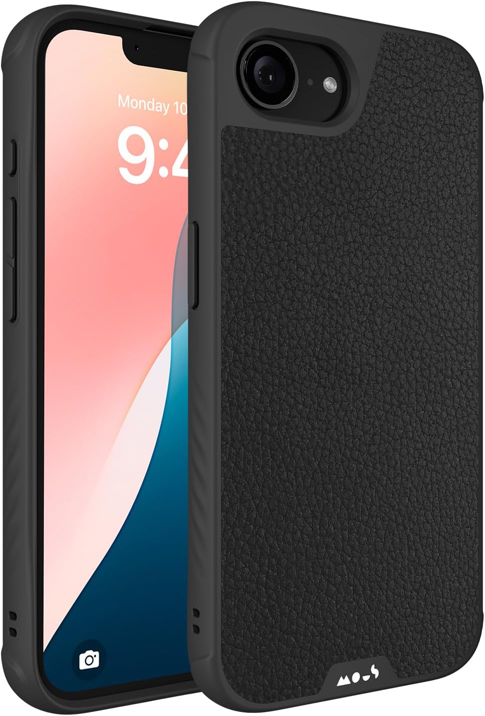 Mous for iPhone 17e/ 16e Case MagSafe Compatible - Limitless Black Leather