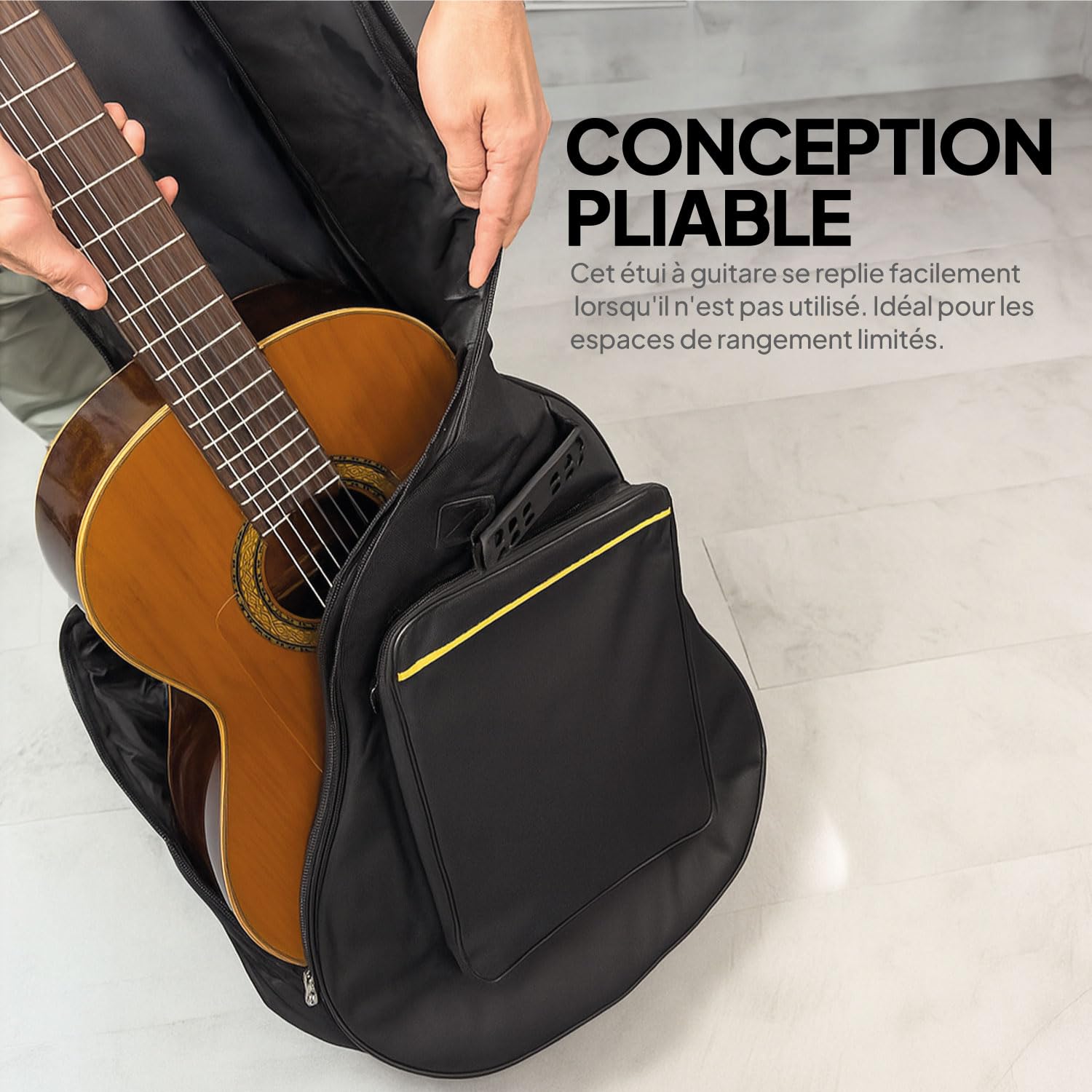 OcioDual Housse Guitare Classique, Housse Guitare Acoustique, Acoustic Guitars Case, Backpack with Exterior Pocket and Carry Handle, Padded, Rubber Base, Waterproof, Electric Guitars Tota