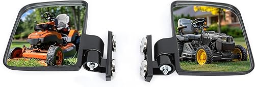 KUAFU Espejos magnéticos universales para tractor, compatibles con Kubota John Deere, cortacésped de giro cero, espejos laterales traseros negros, 2