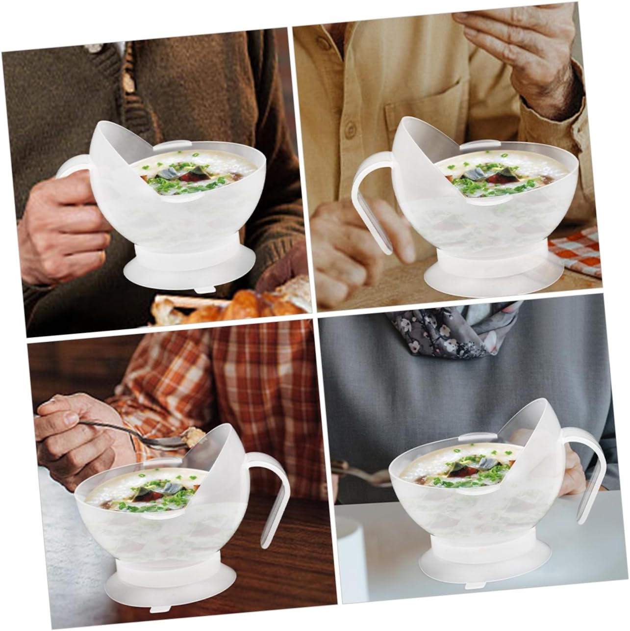 FOMIYES 2 Anti-Spill Silicone Seniors Bowl Suction Cup Handicapped Bowl for Independent Eating No-Slip Design for Elderly Daily Living Aid