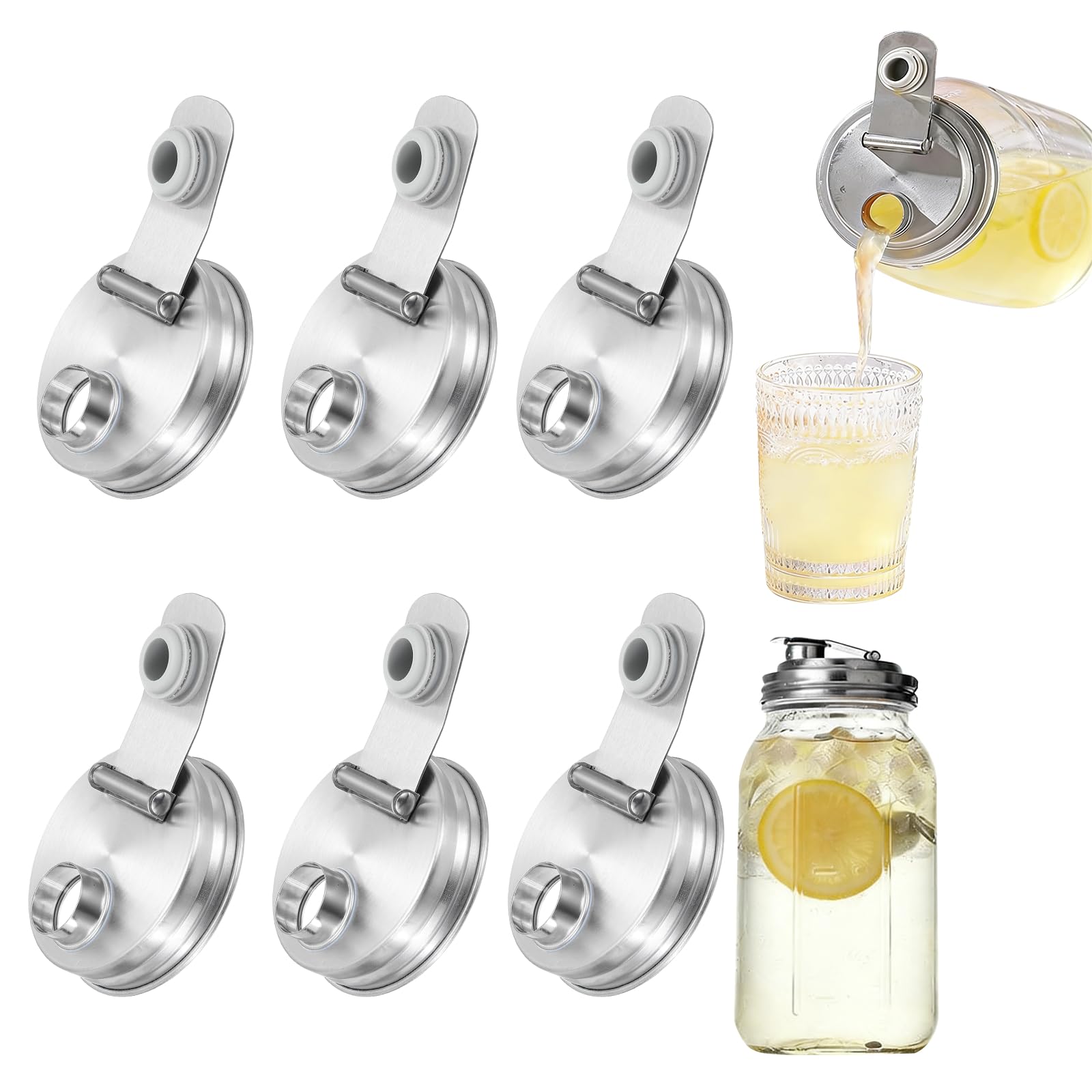 Couvercle pour bocal Mason avec bec verseur pour vos boissons de cuisine