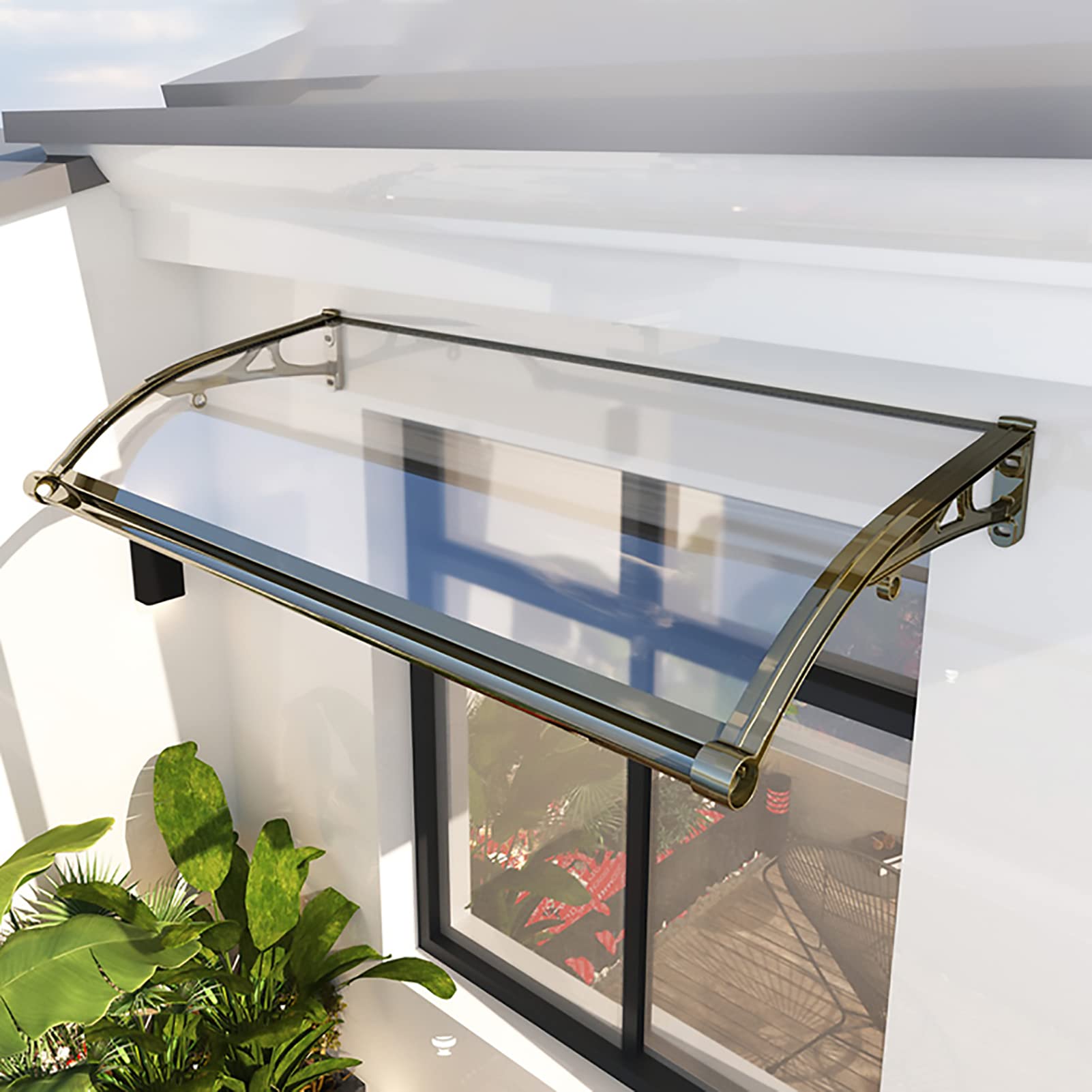 GJZQDKX Waterproof Outdoor Door Canopy for Rain Protection Garden Awning for Porch Front/Back Door Balcony Yard (80x180cm)