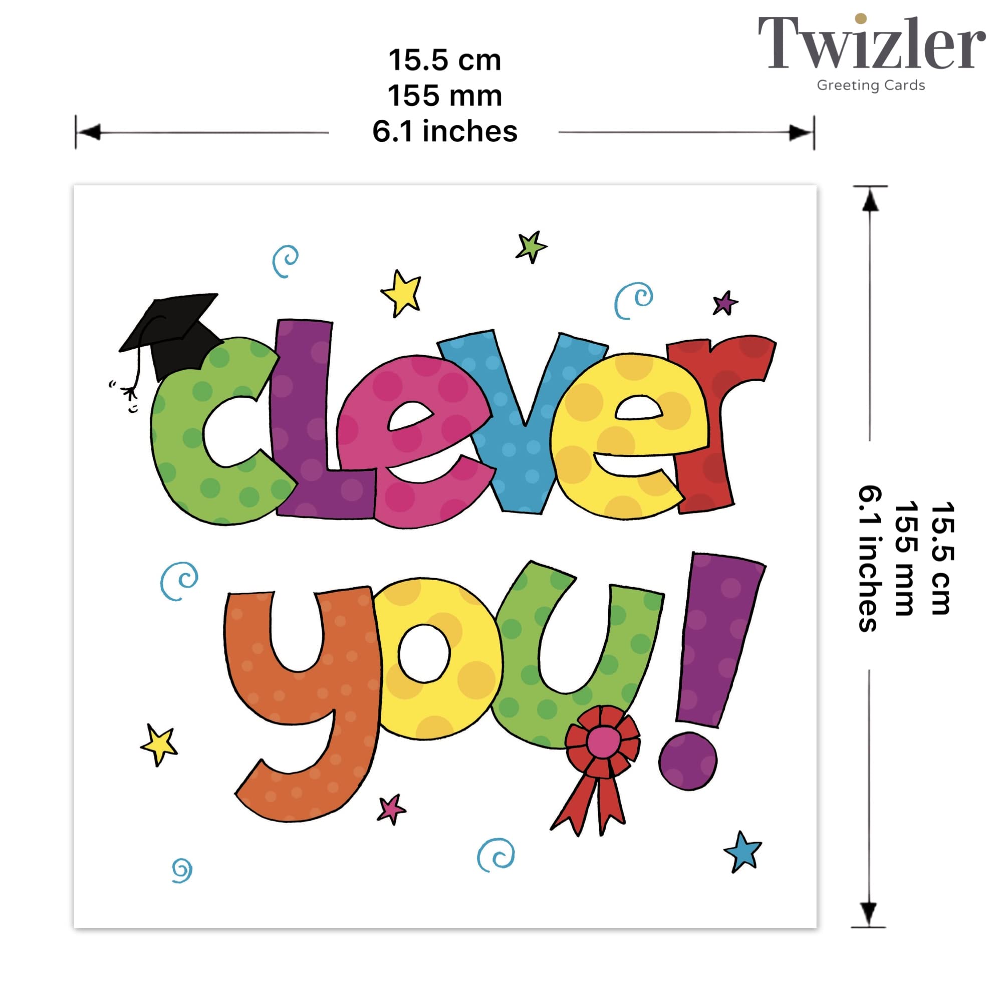 Twizler „Well Done“ Karte – Bunte Glückwunschkarte Mit Kristallen Für Abschluss, Prüfung, Meilensteine