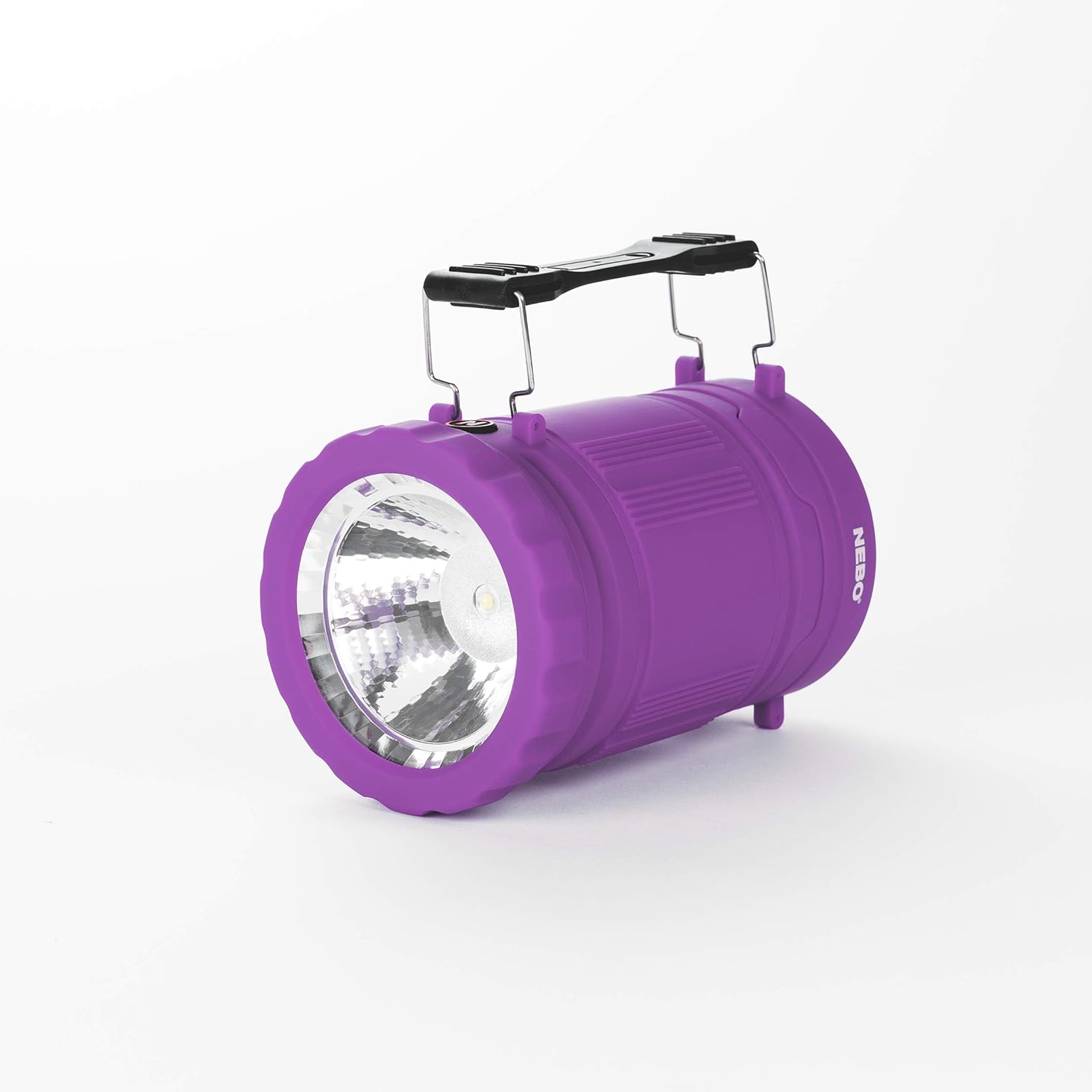 NEBO Poppy Lantern | 300 Lumen Latern and Spot Light, Dimmable, Rubberized Impact-Resistant Body, Adjustable Handle, Water-Resistant, Included 3X AA Batteries (Purple)