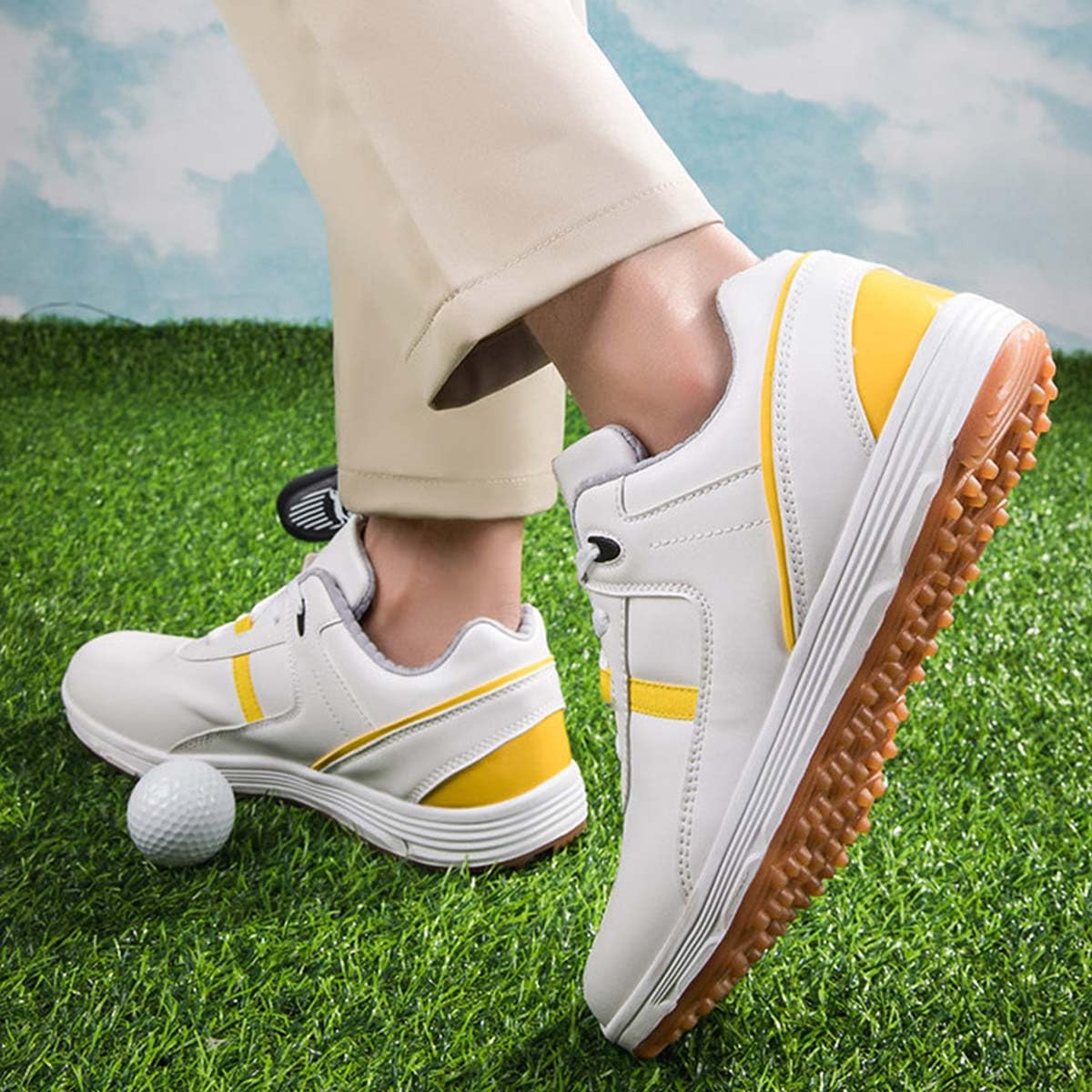 Zapatos de Golf de Cuero para Hombre Calzado Profesional