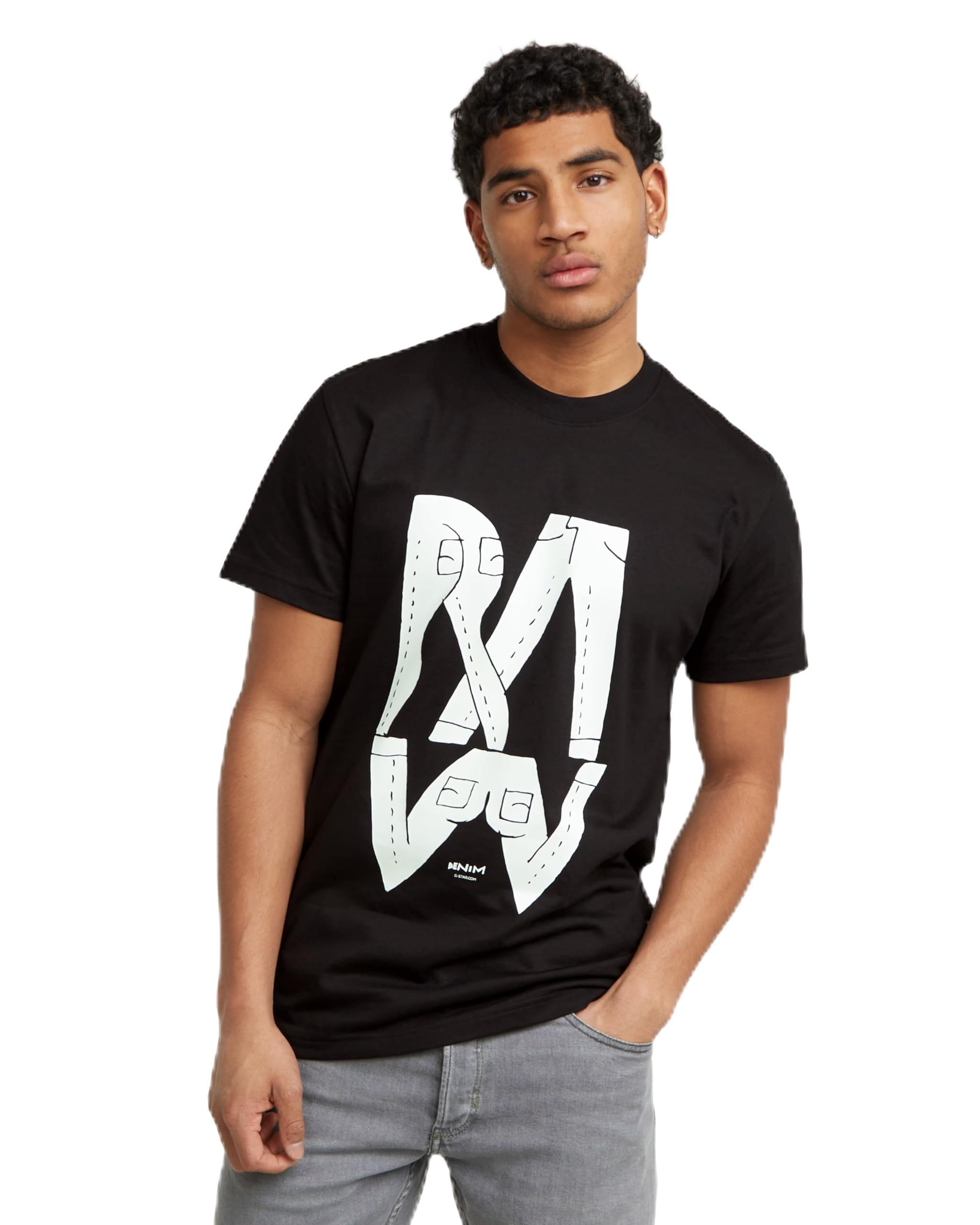 G-Star Men's Raw Denim Illustration T-Shirt, Black (dk black D25676-C336-6484), S