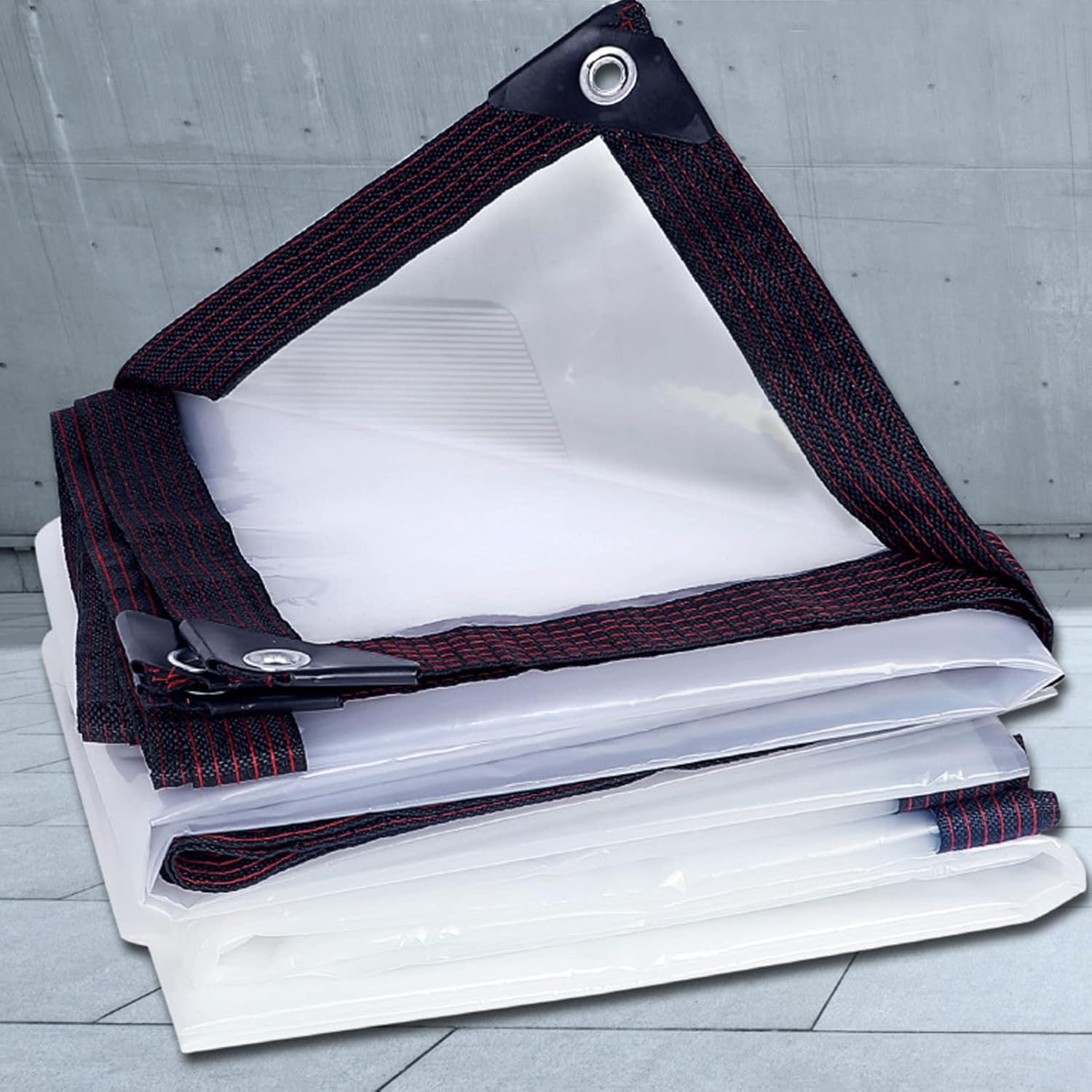 Clear Tarps Waterproof Clear Tarpaulin with Grommets Transparent Tarpaulin Waterproof Heavy Duty for Greenhouse Garden Canopy Balcony