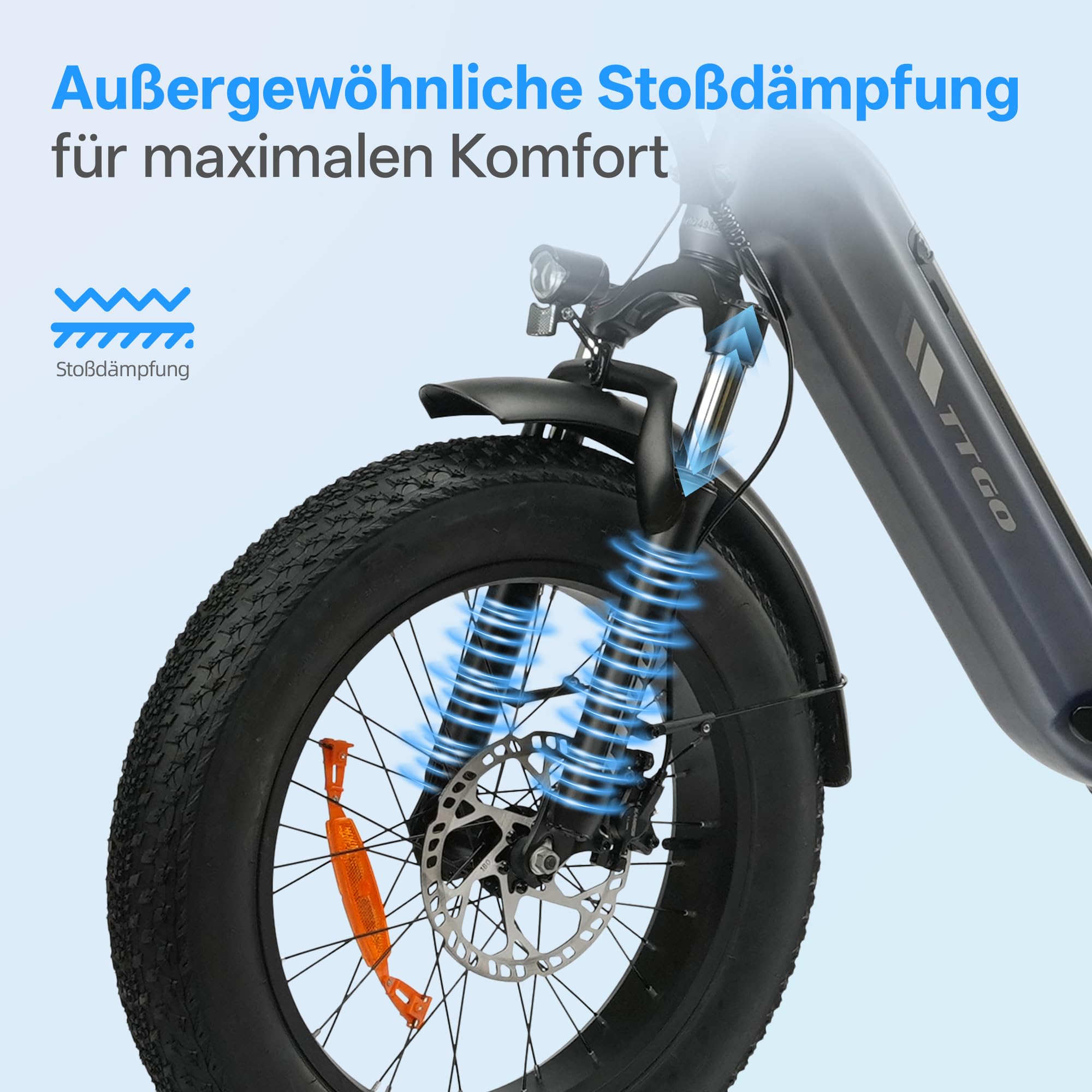 ttgo E-Bike Klapprad für Damen Herren, All-Terrain Ebike mit 70 Nm Drehmoment, 48V 18Ah Akku, 20 x 4.0 Fat-Reifen, Vollfederung, bis 140 km Reichweite, 7-Gang Schaltung, F6 PRO