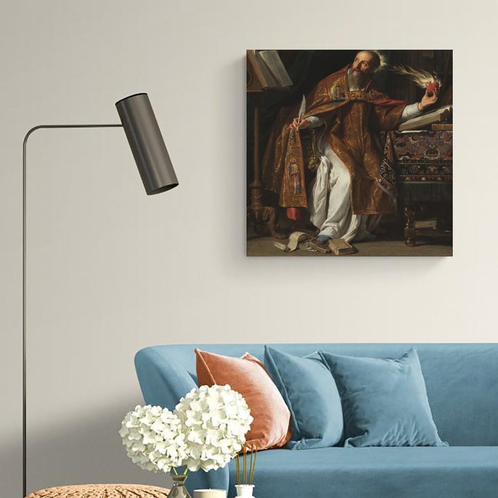 Philippe De Champaigne Saint Augustine Vintage-Kunstposter für klassisches Zuhause, Studio, Büro und Galerie, Wanddekoration, 61 x 61 cm