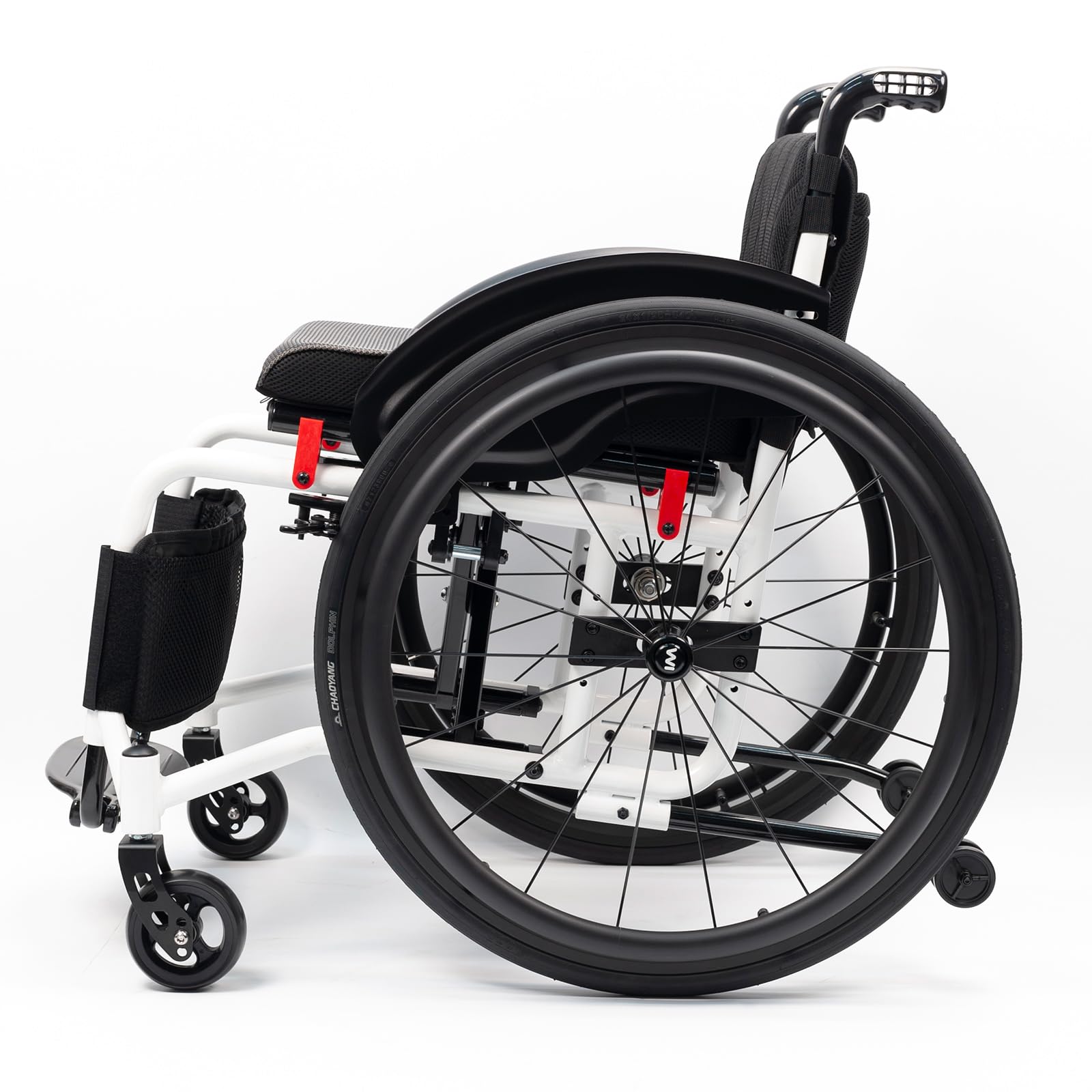 Sedia a rotelle Sportiva, Sedia a rotelle ergonomica Pieghevole per Il Trasporto, Lega di Alluminio Leggera, Ruote Posteriori a sgancio rapido, Design Portatile e Compatto