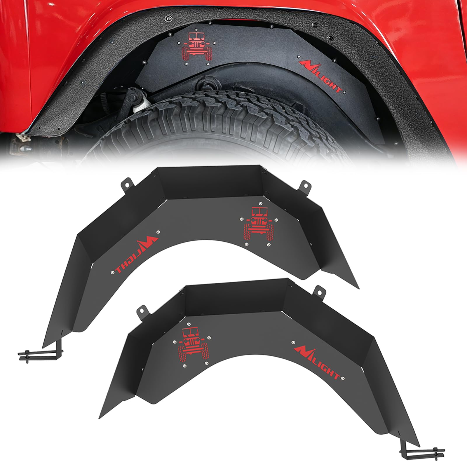 Nilight TJ Rear Inner Fender Liners for 1997-2006 Jeep Wrangler TJ &amp; LJ