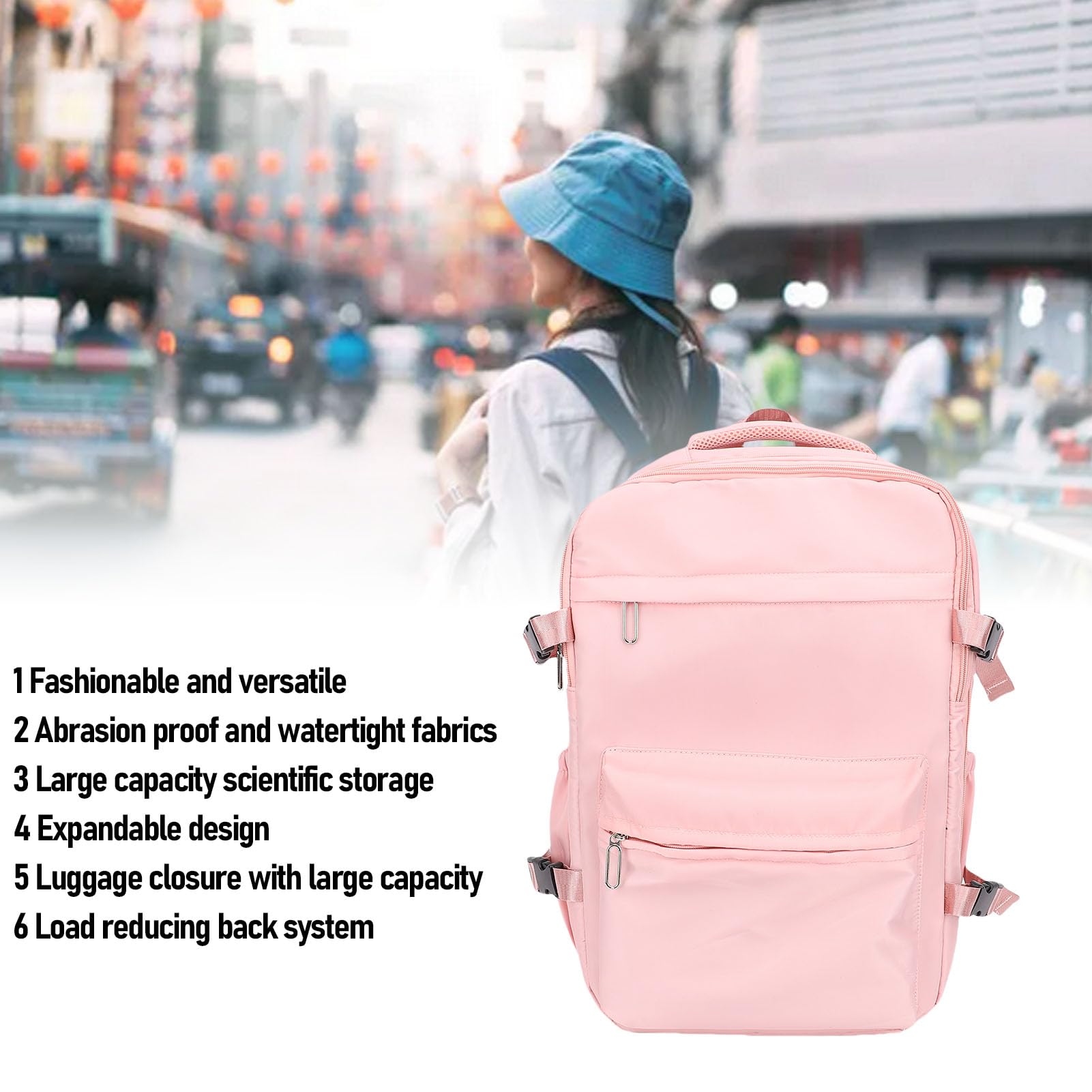 Lazmin112 Zaino per Laptop Sottovuoto Resistente Alla Pioggia 27 Litri di Grande capacità Multifunzionale per Viaggiatori D'affari Grigio (PINK)