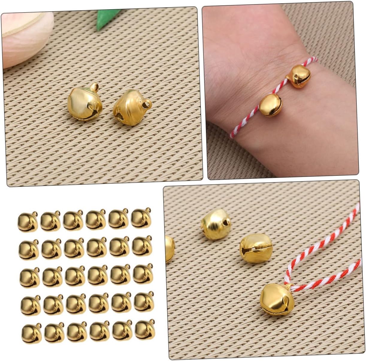 Ciieeo 400pcs Decorative Christmas Bells Gold Craft Bells for DIY Projects for Tree Ornaments Table Centerpieces and Holiday Decor