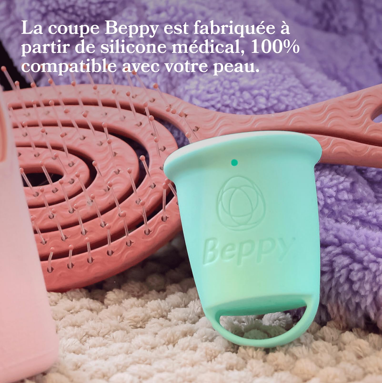 Beppy Coppetta Menstruale Combo Ocean: 2 Coppette Mestruali | Coppetta Menstruale Silicona Medicale (Turchese/Lilla)