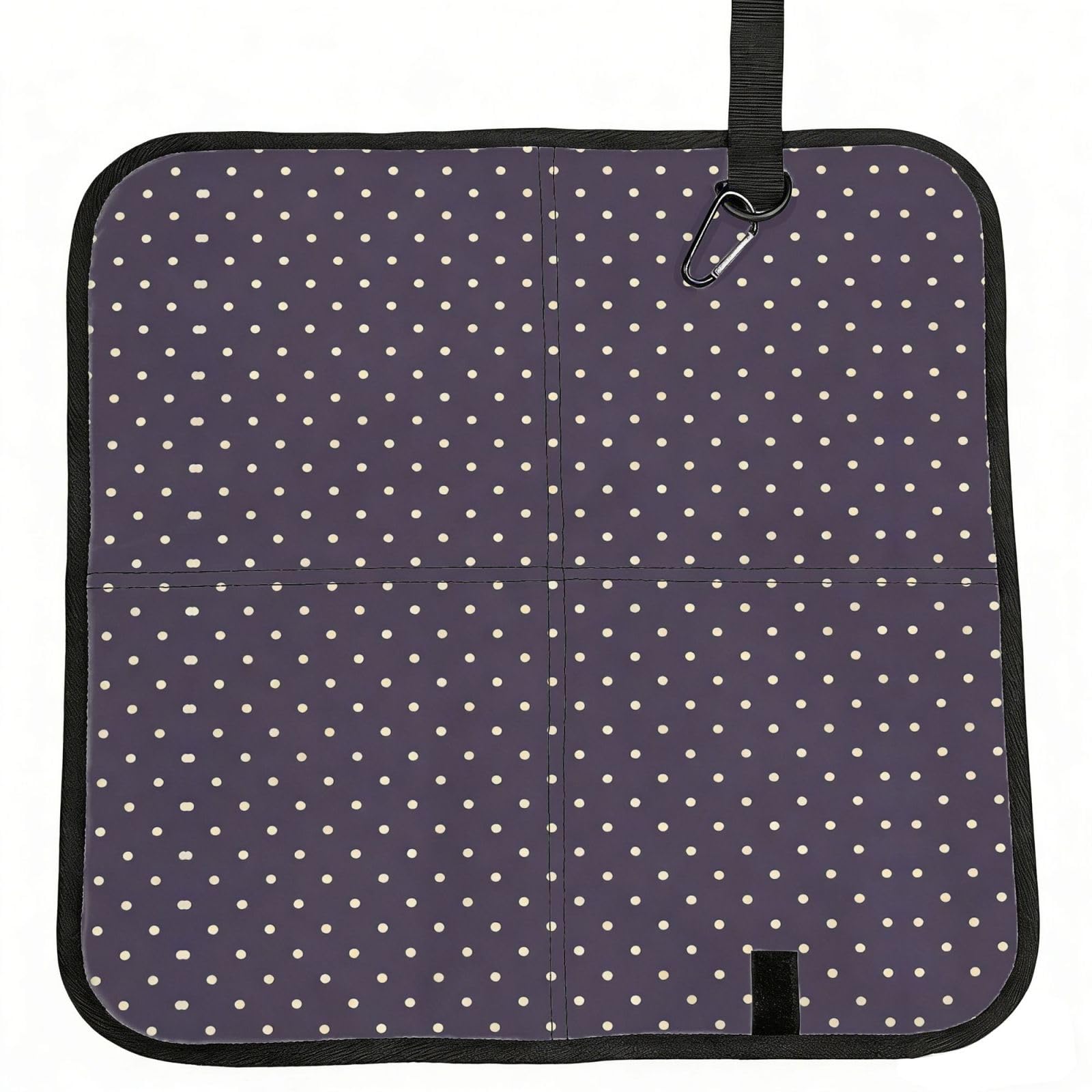DUYIOKH Purple Wave Point Print Foldable Portable Seat Cushion for World Cup Games, Camping and Outdoor Activities