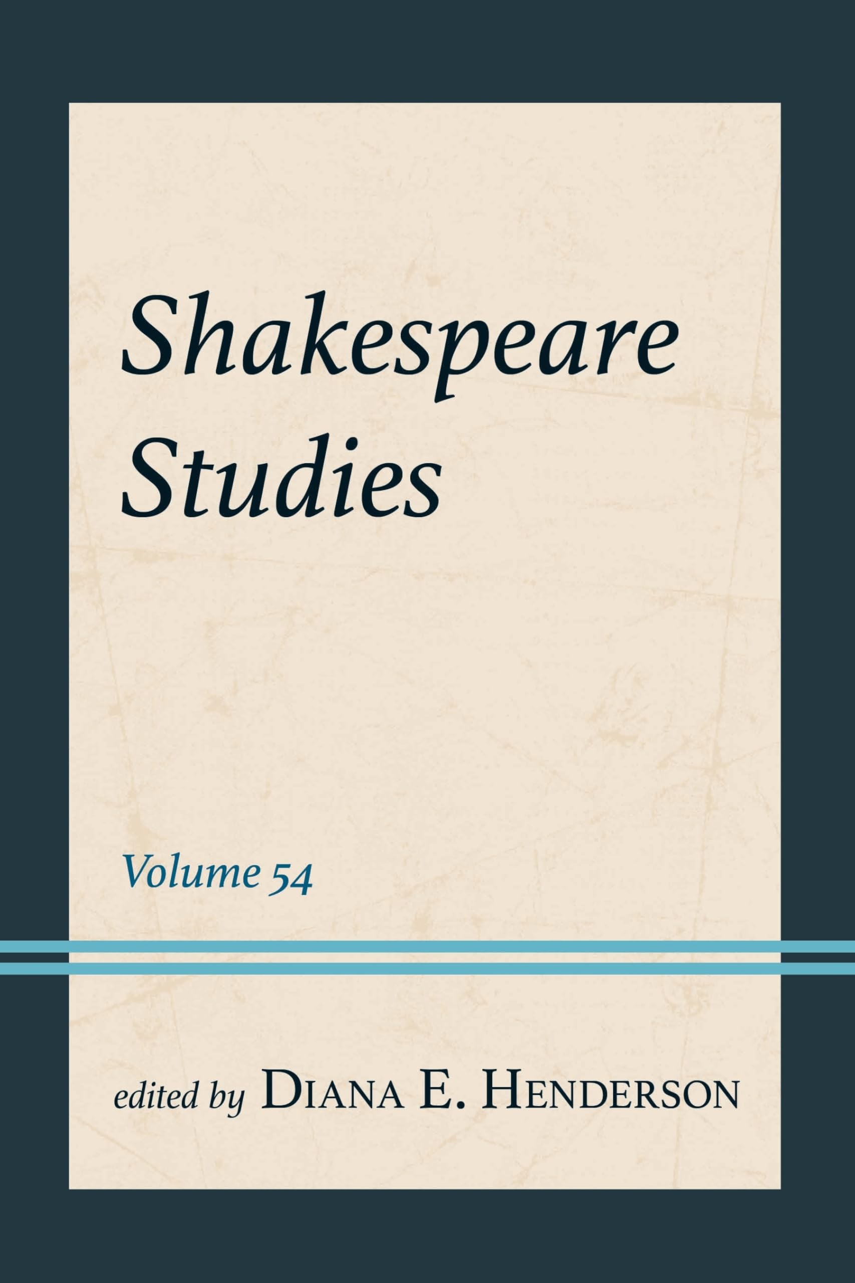 Livre Shakespeare Studies Volume 54 recueil d'essais et critiques