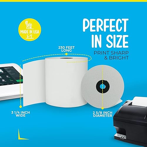 Miniatura 3 de Caja registradora térmica, 3 rollos de papel de POS, 3 1/8" x 230 pies