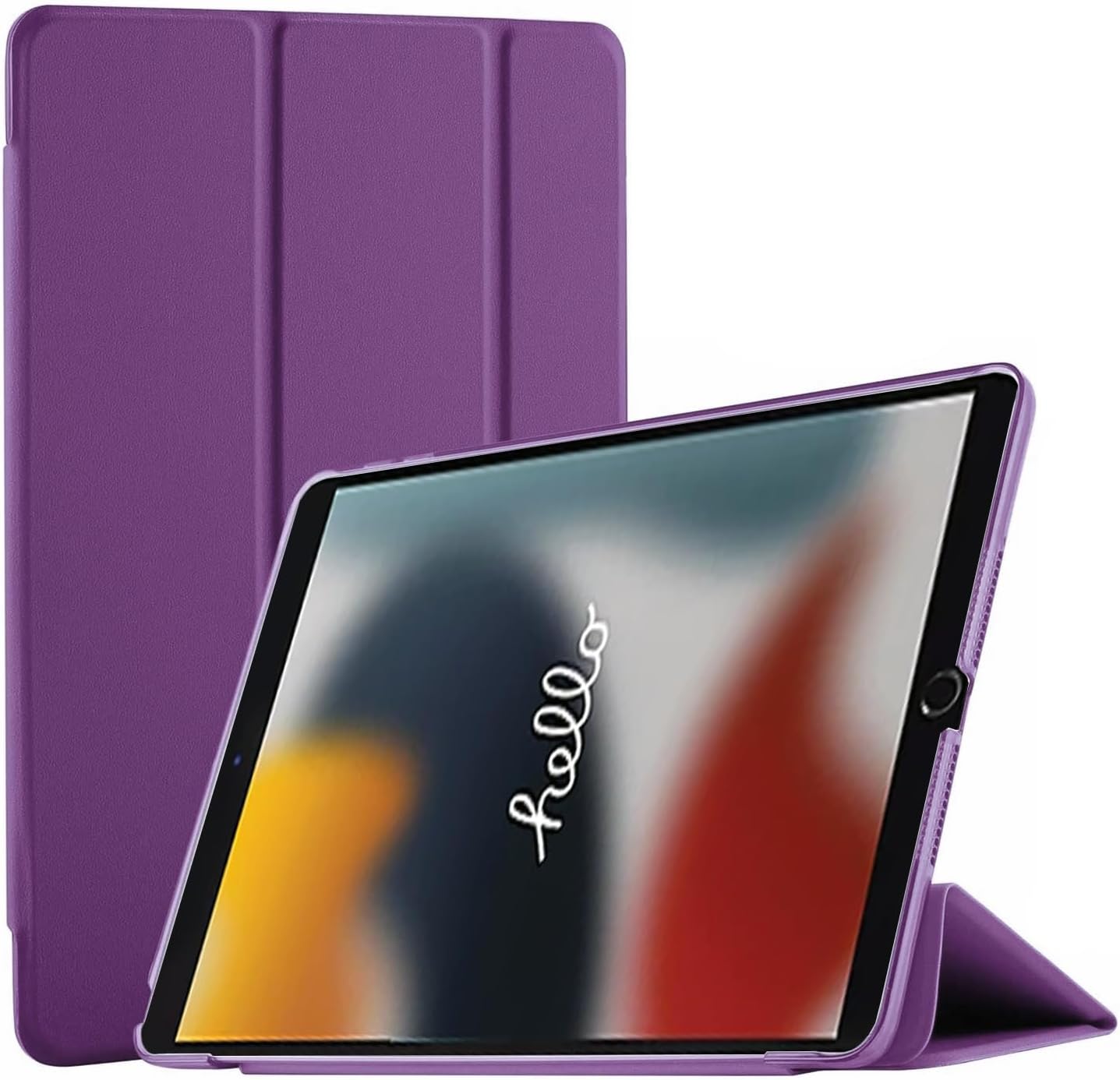 (TECH SHEK) Smart Case For New Apple iPad 10.2" (9th Generation 2021) (8th Generation 2020), (7th Generation 2019) Ultra Slim Magnetic Cover (Purple)
